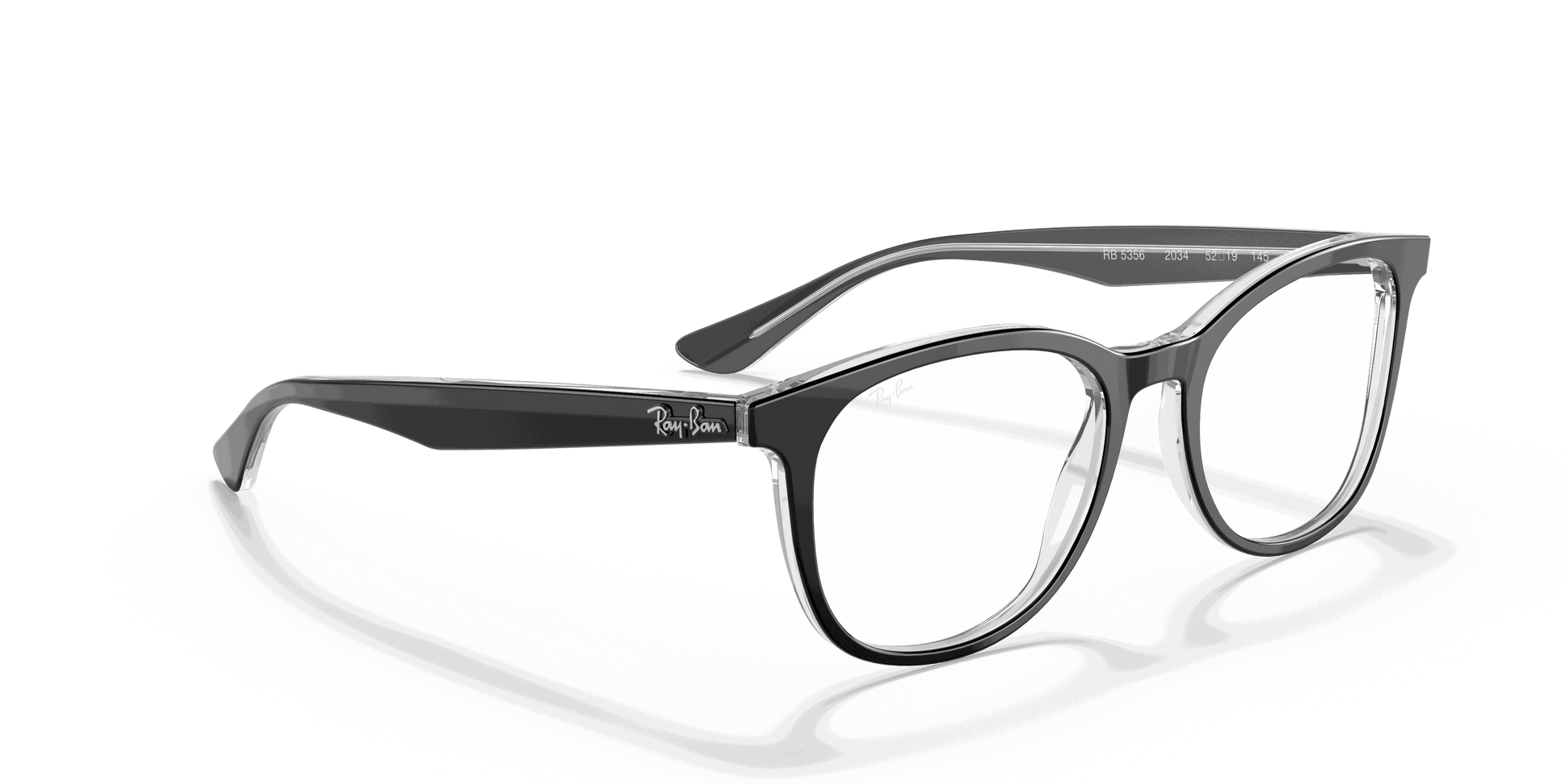 [Clear Lenses, Polished Black On Transparent Frame]