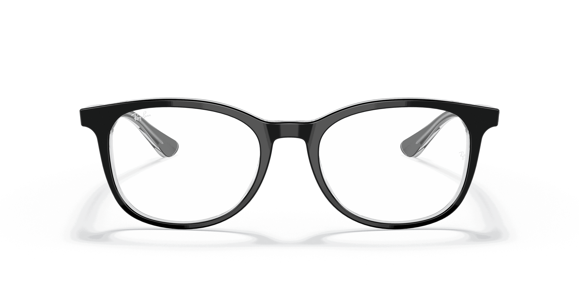 [Clear Lenses, Polished Black On Transparent Frame]