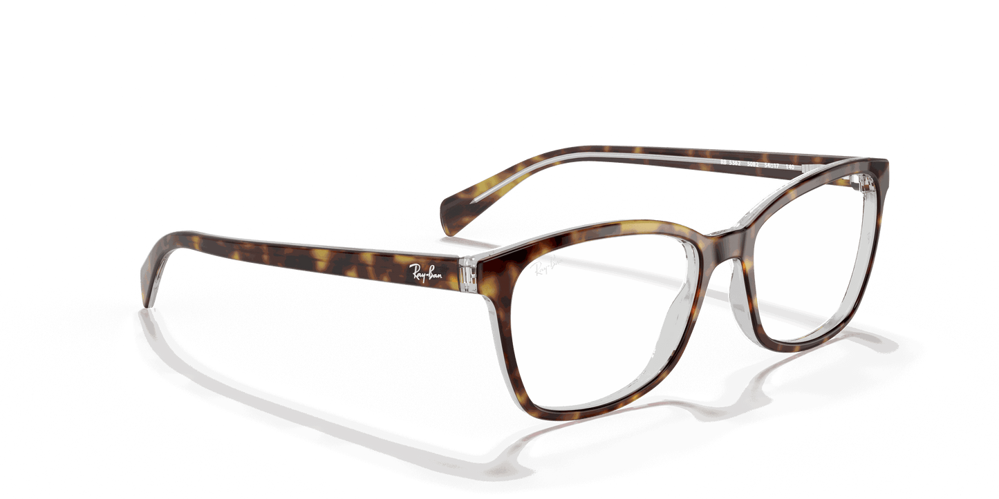 [Clear Lenses, Polished Havana On Transparent Frame]