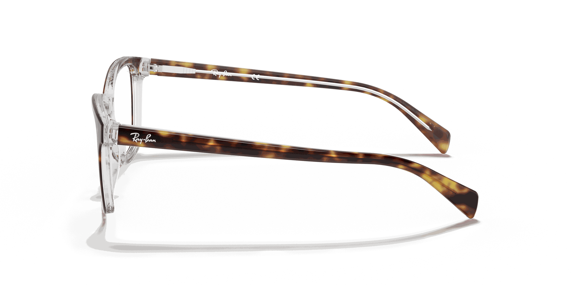[Clear Lenses, Polished Havana On Transparent Frame]