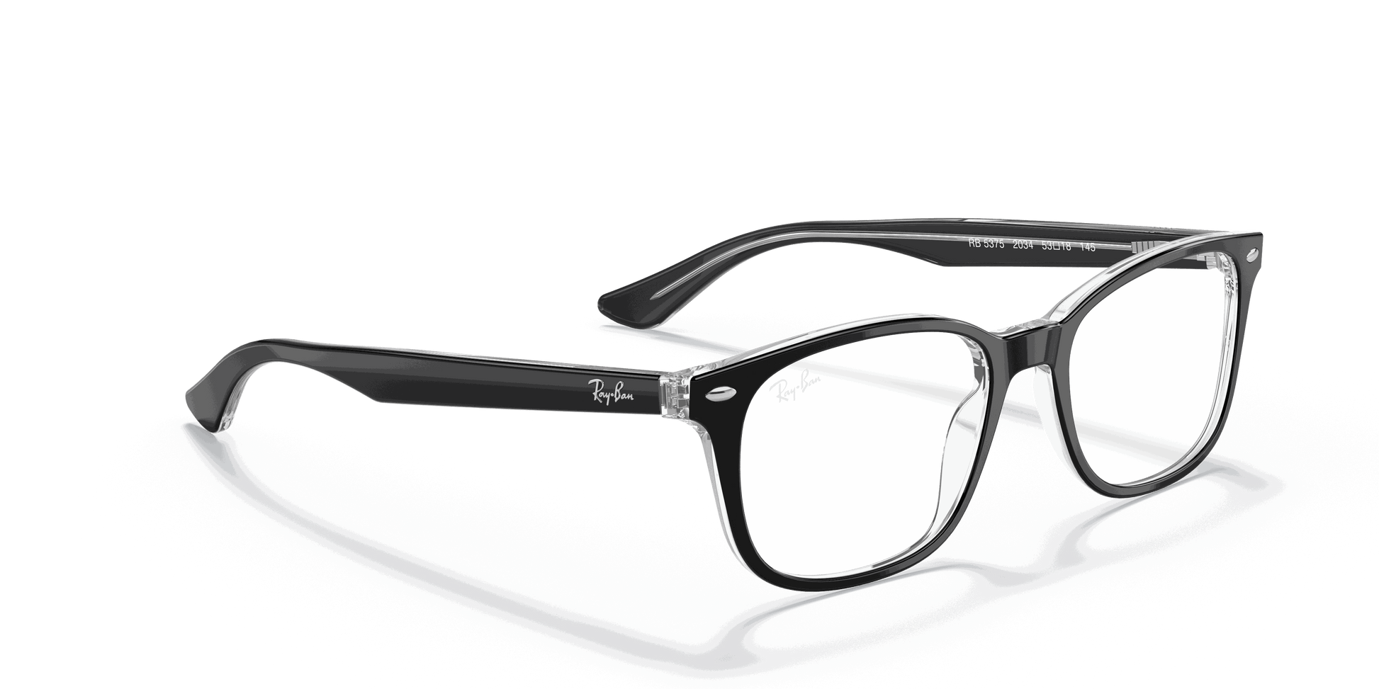 [Clear Lenses, Polished Black On Transparent Frame]