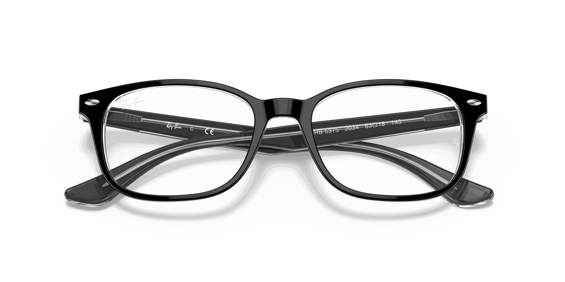 [Clear Lenses, Polished Black On Transparent Frame]