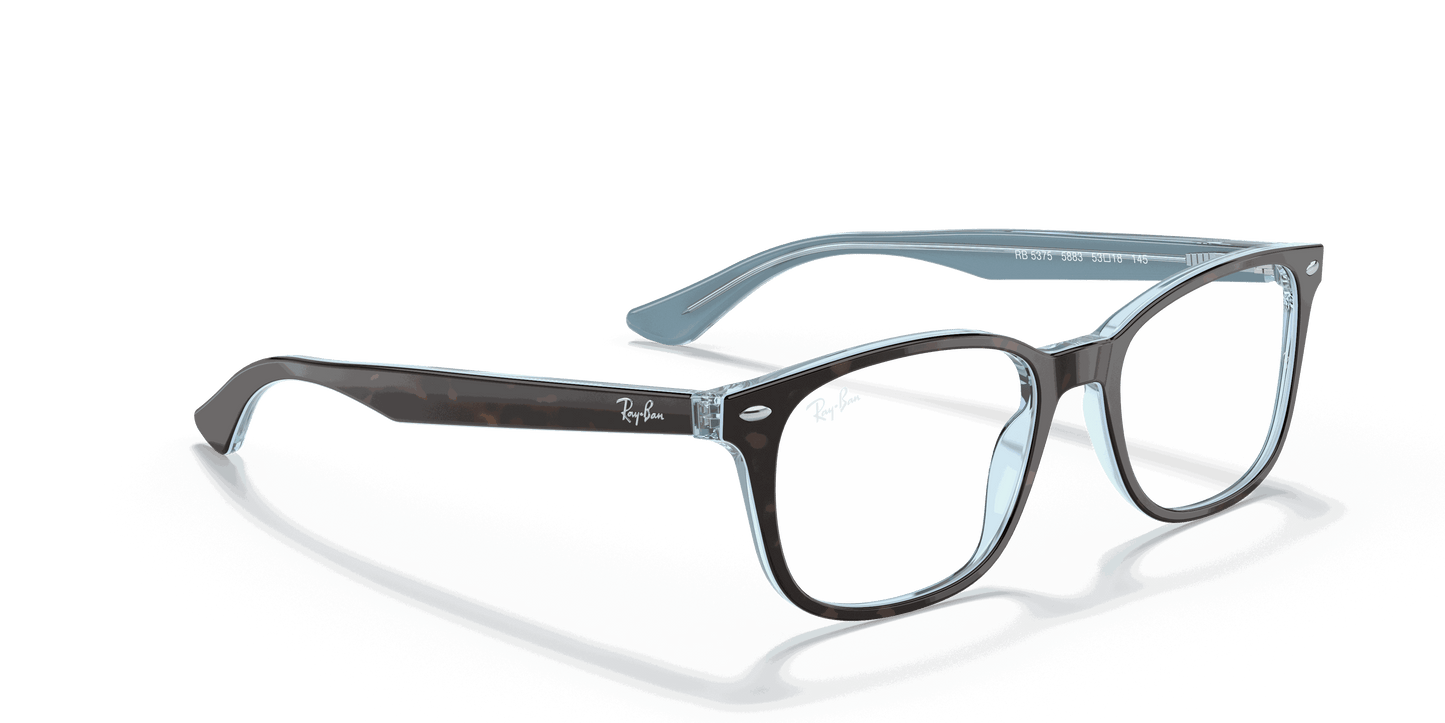 [Clear Lenses, Polished Havana On Light Blue Frame]