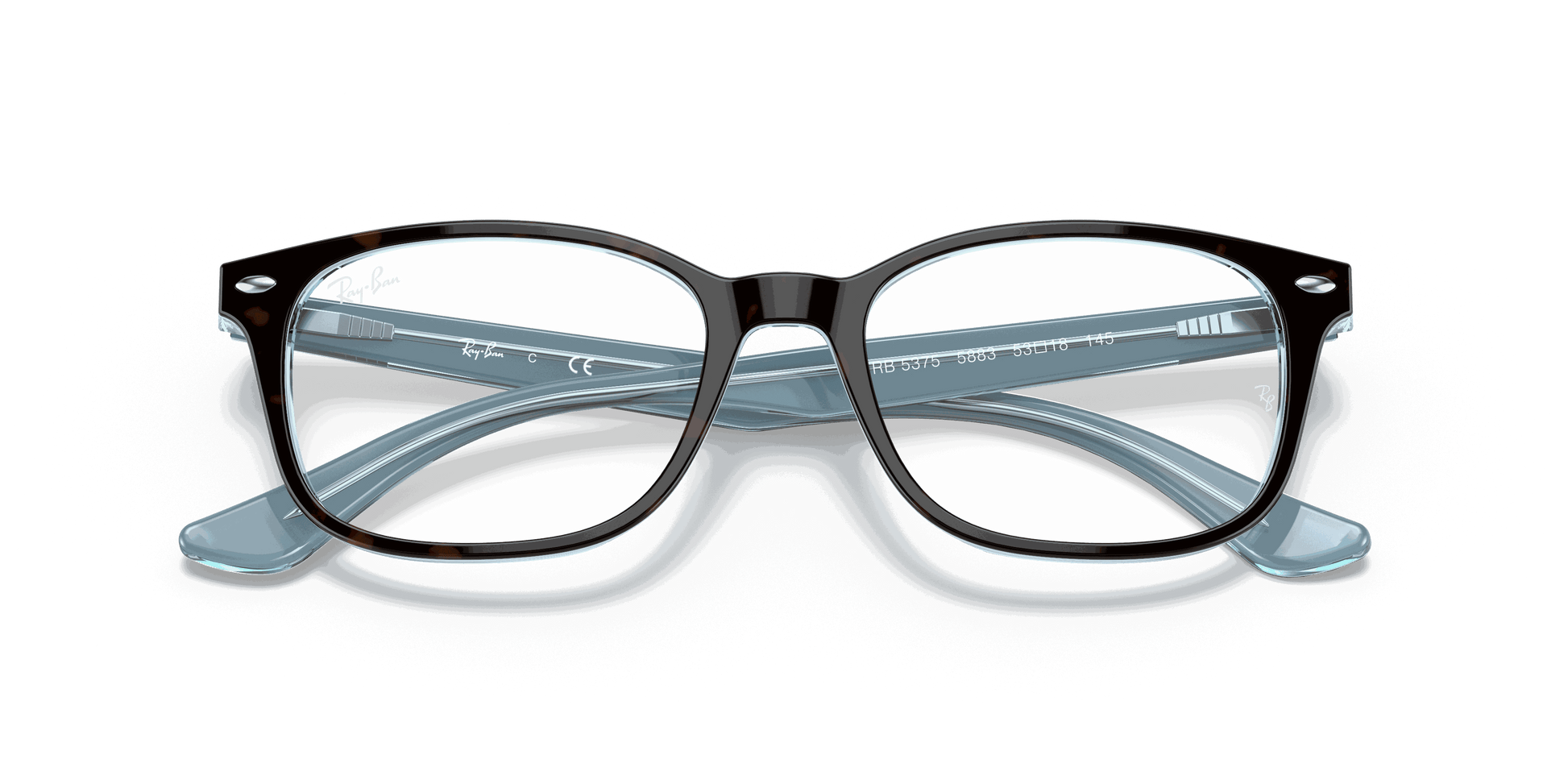 [Clear Lenses, Polished Havana On Light Blue Frame]