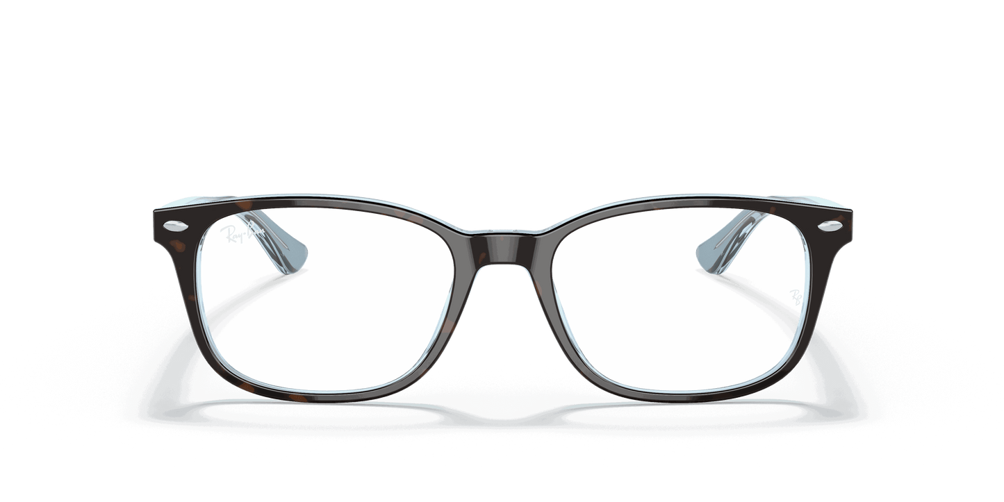 [Clear Lenses, Polished Havana On Light Blue Frame]