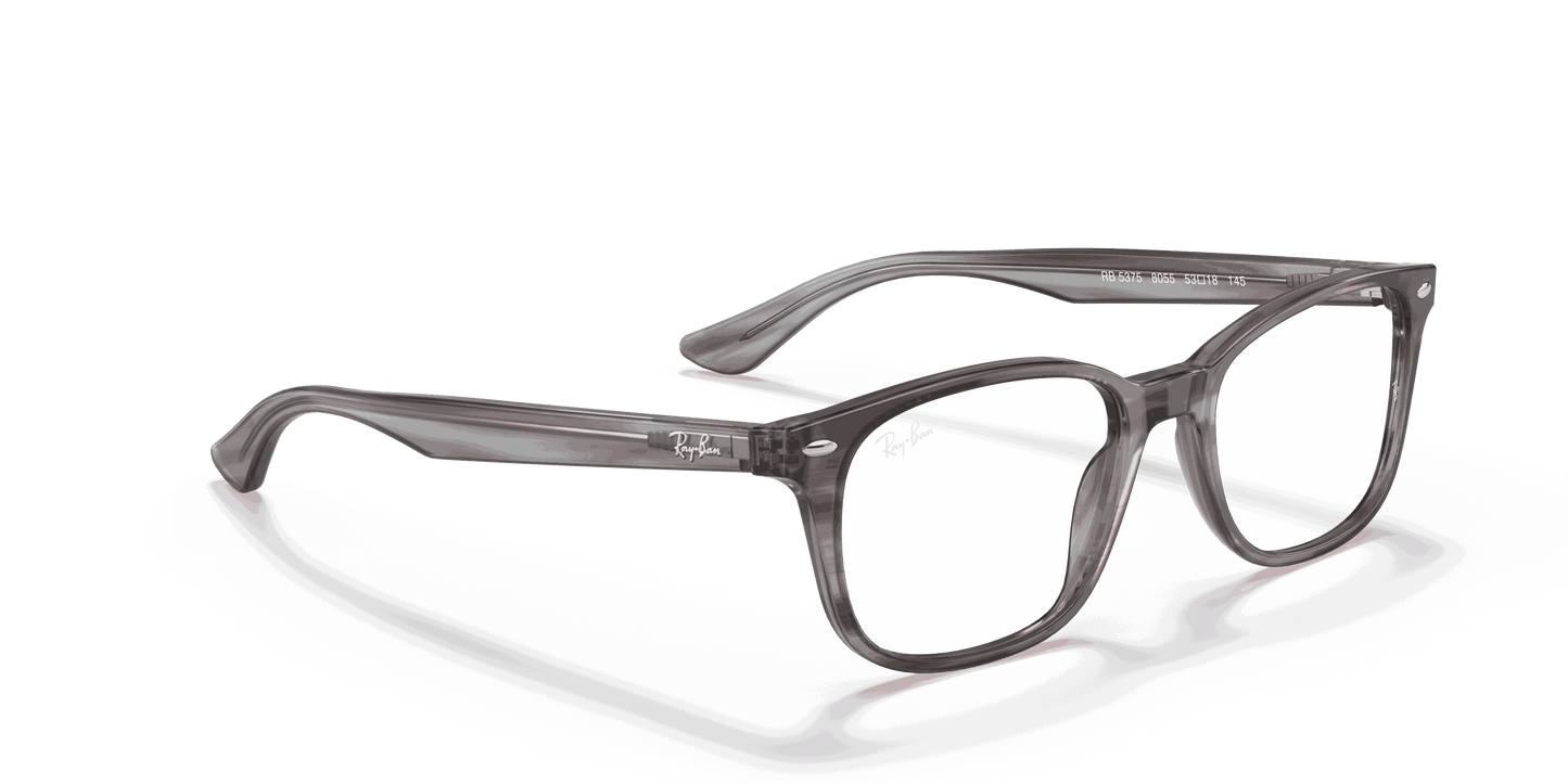 [Clear Lenses, Polished Striped Grey Frame]