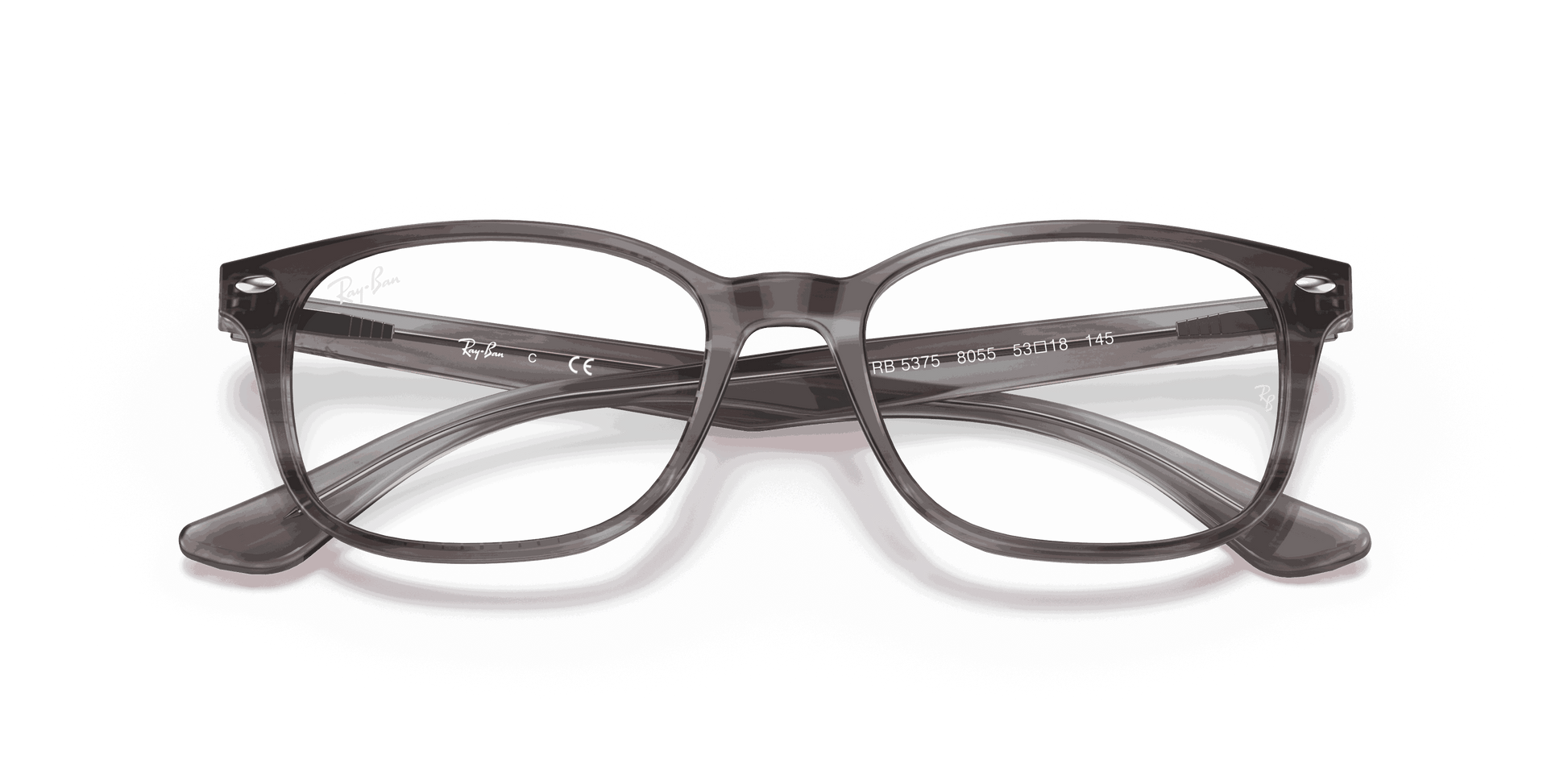[Clear Lenses, Polished Striped Grey Frame]