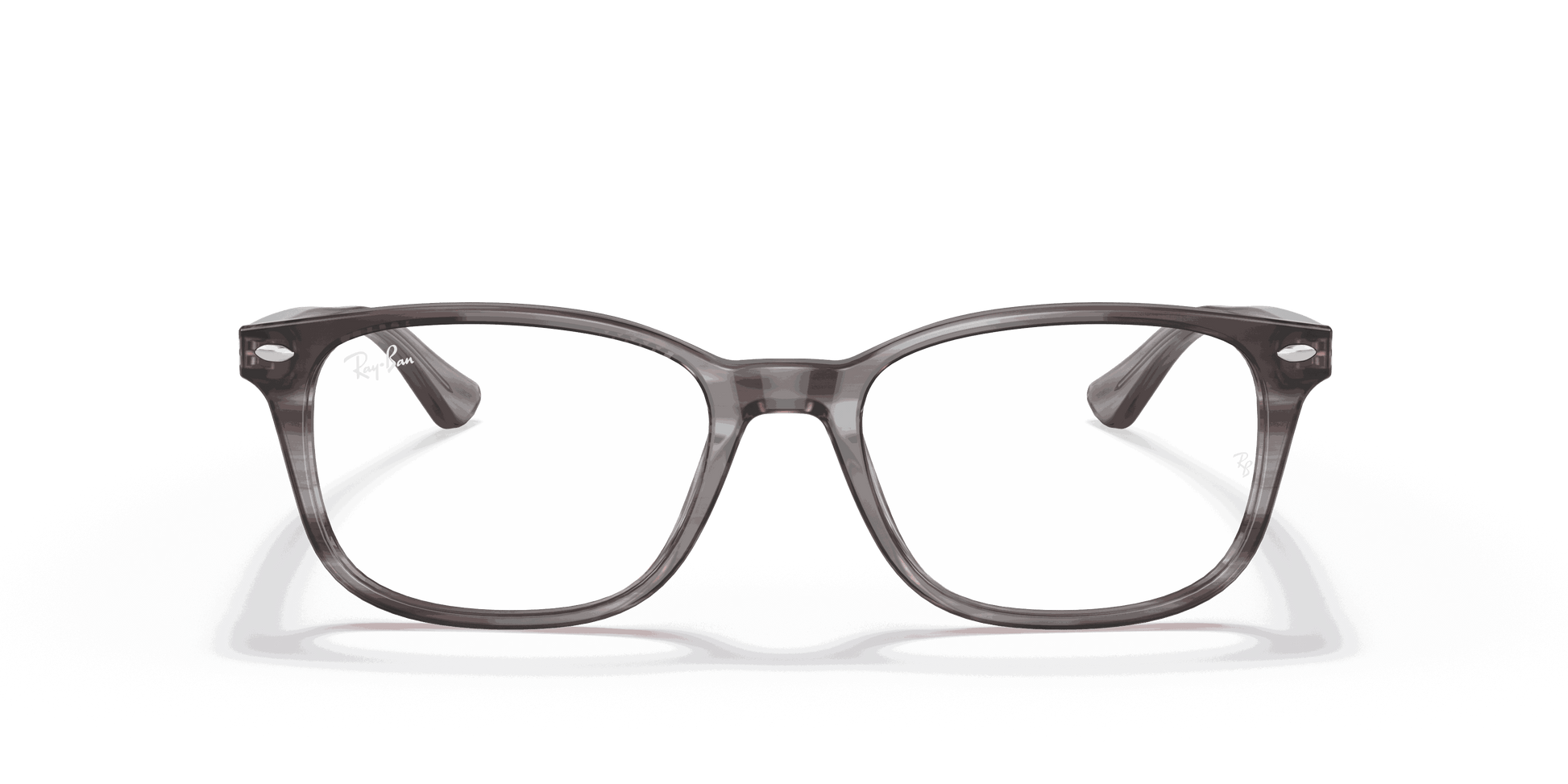 [Clear Lenses, Polished Striped Grey Frame]