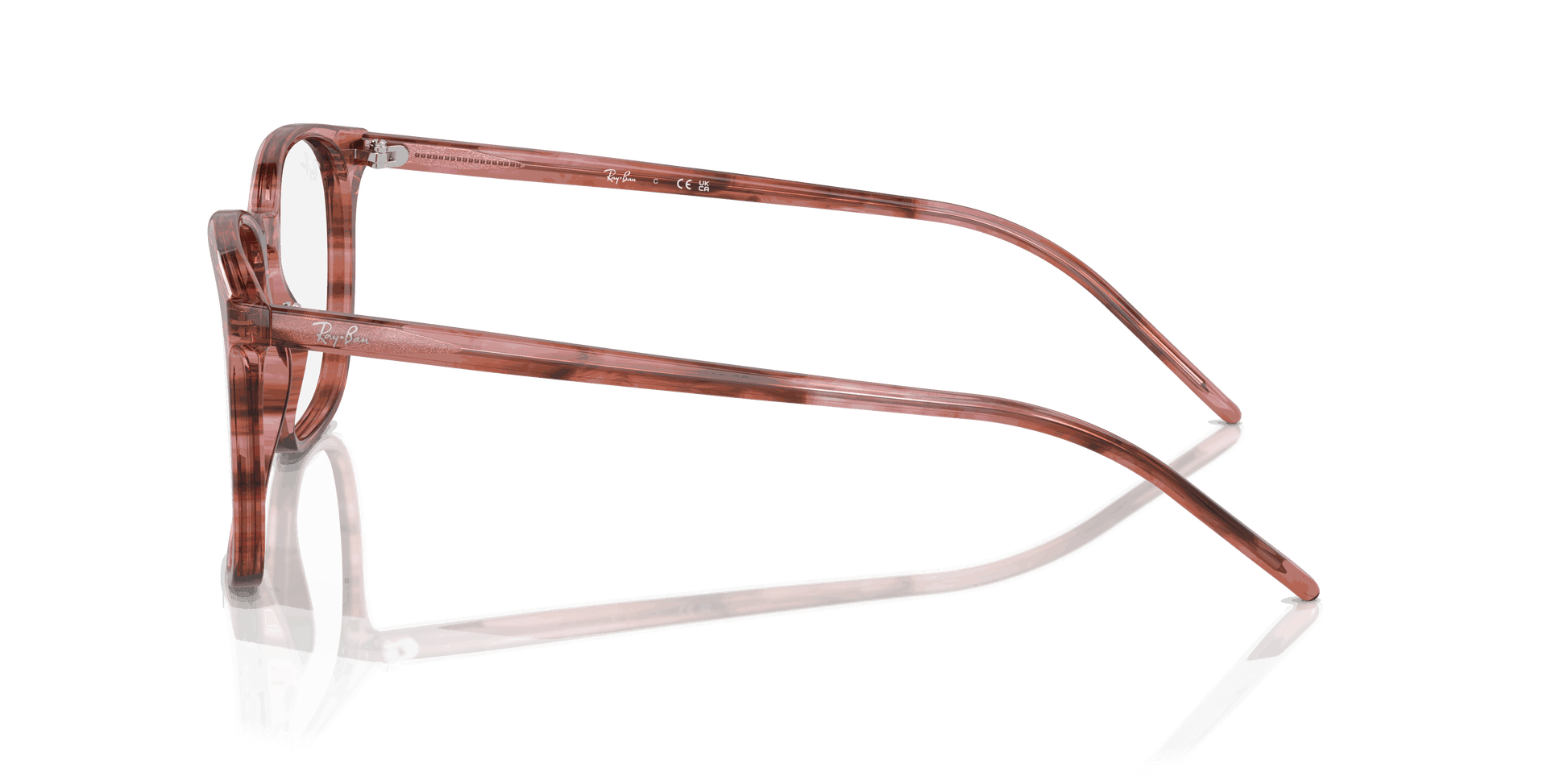 [Clear Lenses, Polished Striped Pink Frame]