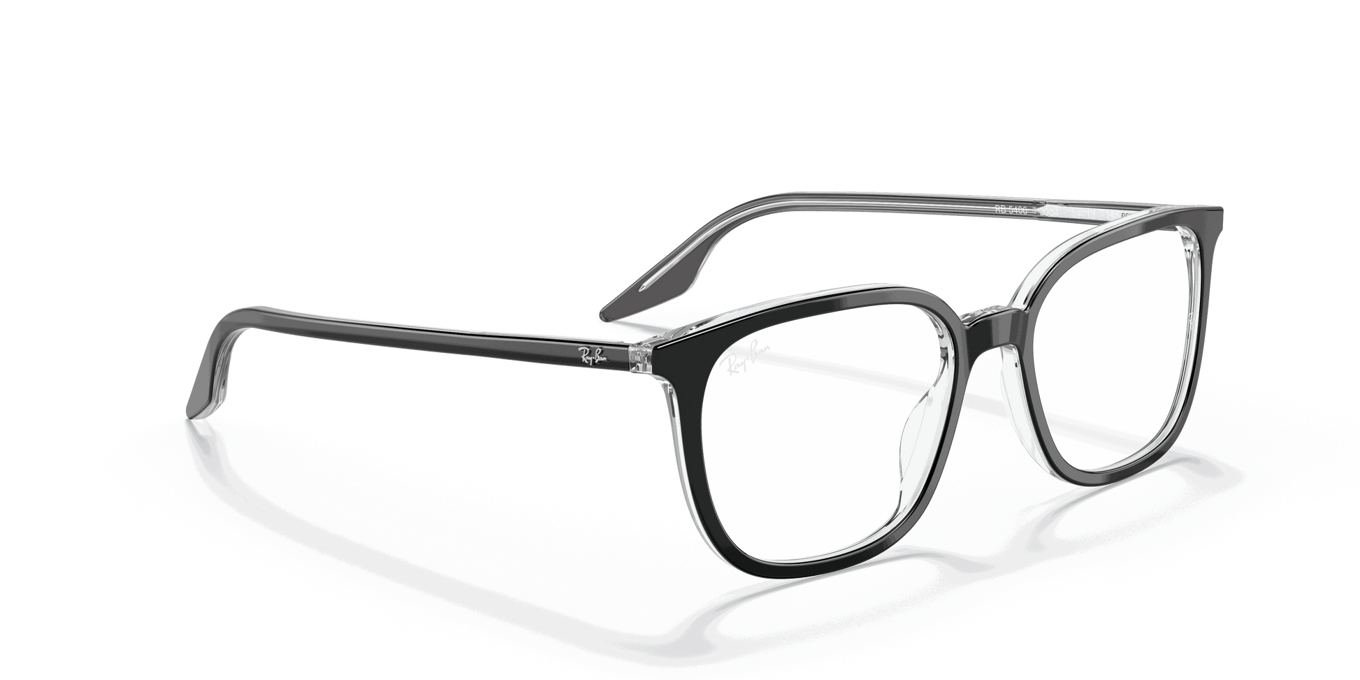 [Clear Lenses, Polished Black On Transparent Frame]