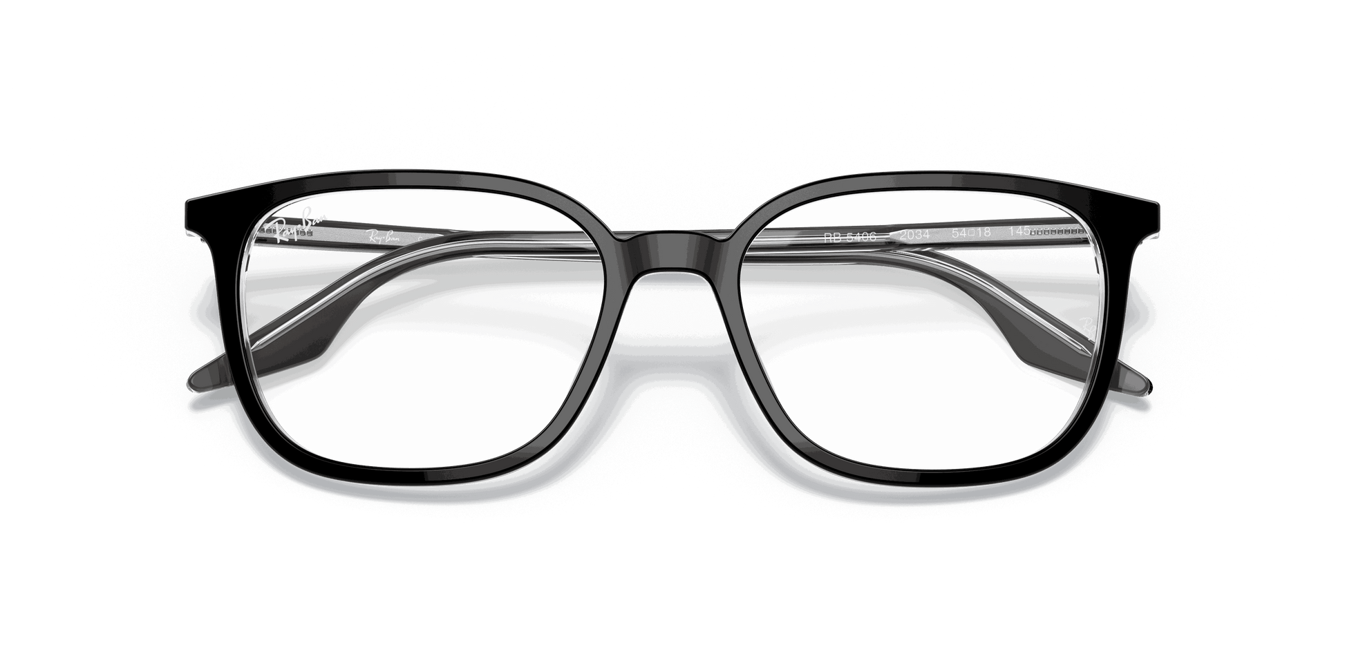 [Clear Lenses, Polished Black On Transparent Frame]