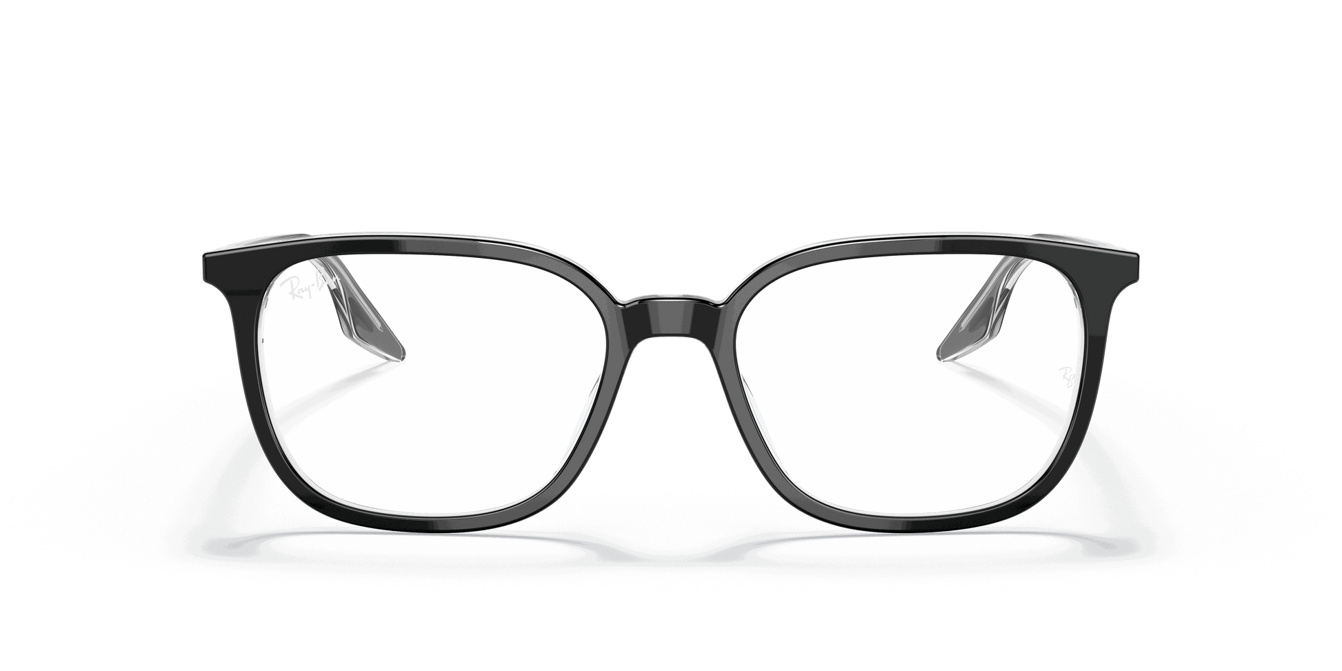 [Clear Lenses, Polished Black On Transparent Frame]