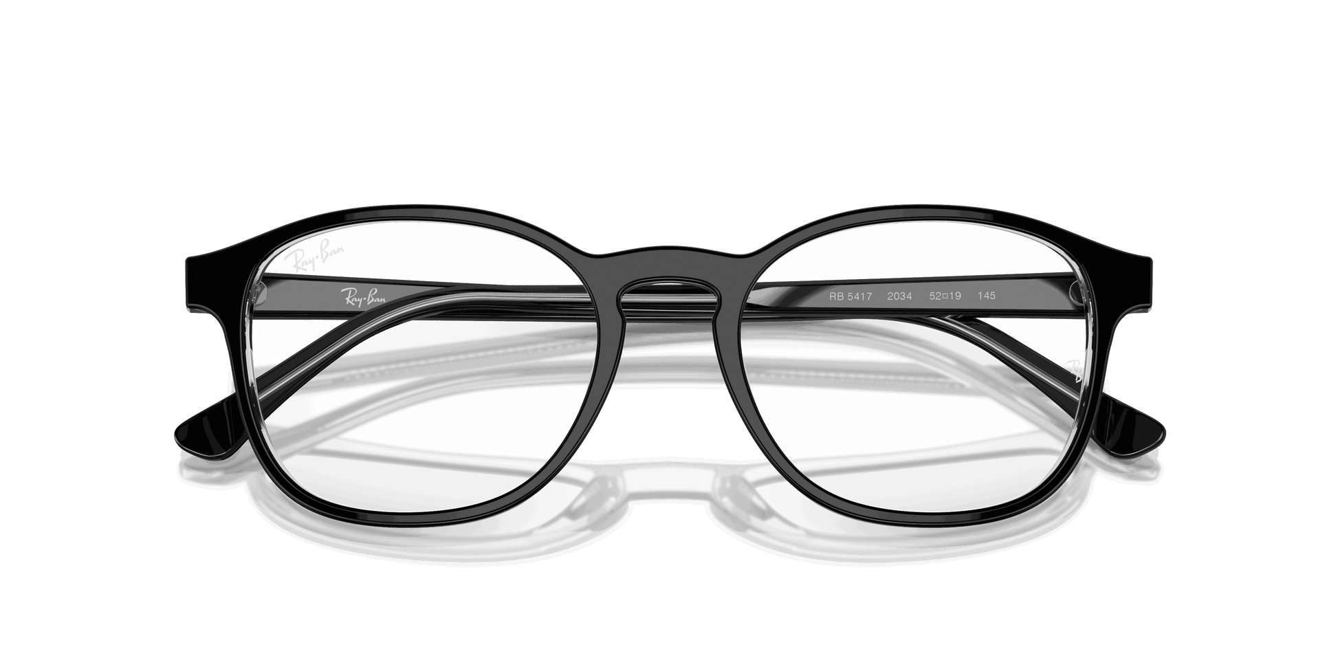 [Clear Lenses, Polished Black On Transparent Frame]
