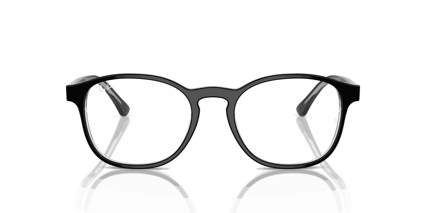 [Clear Lenses, Polished Black On Transparent Frame]