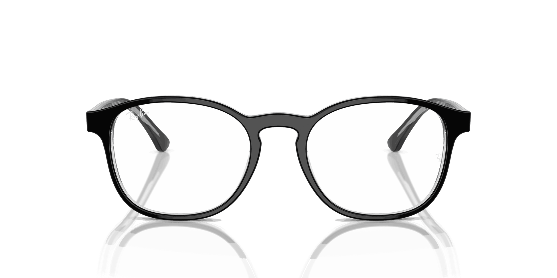 [Clear Lenses, Polished Black On Transparent Frame]