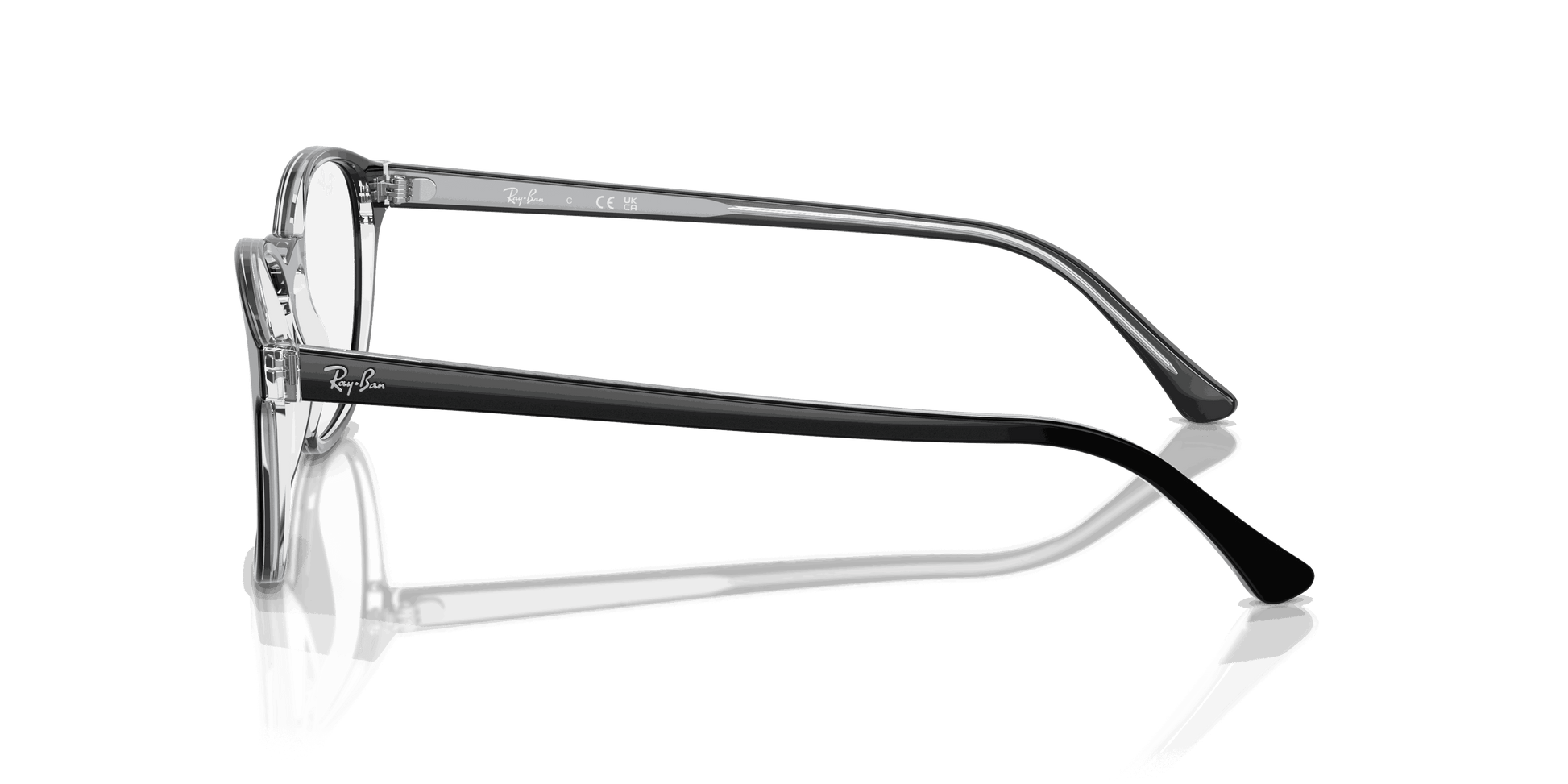 [Clear Lenses, Polished Black On Transparent Frame]