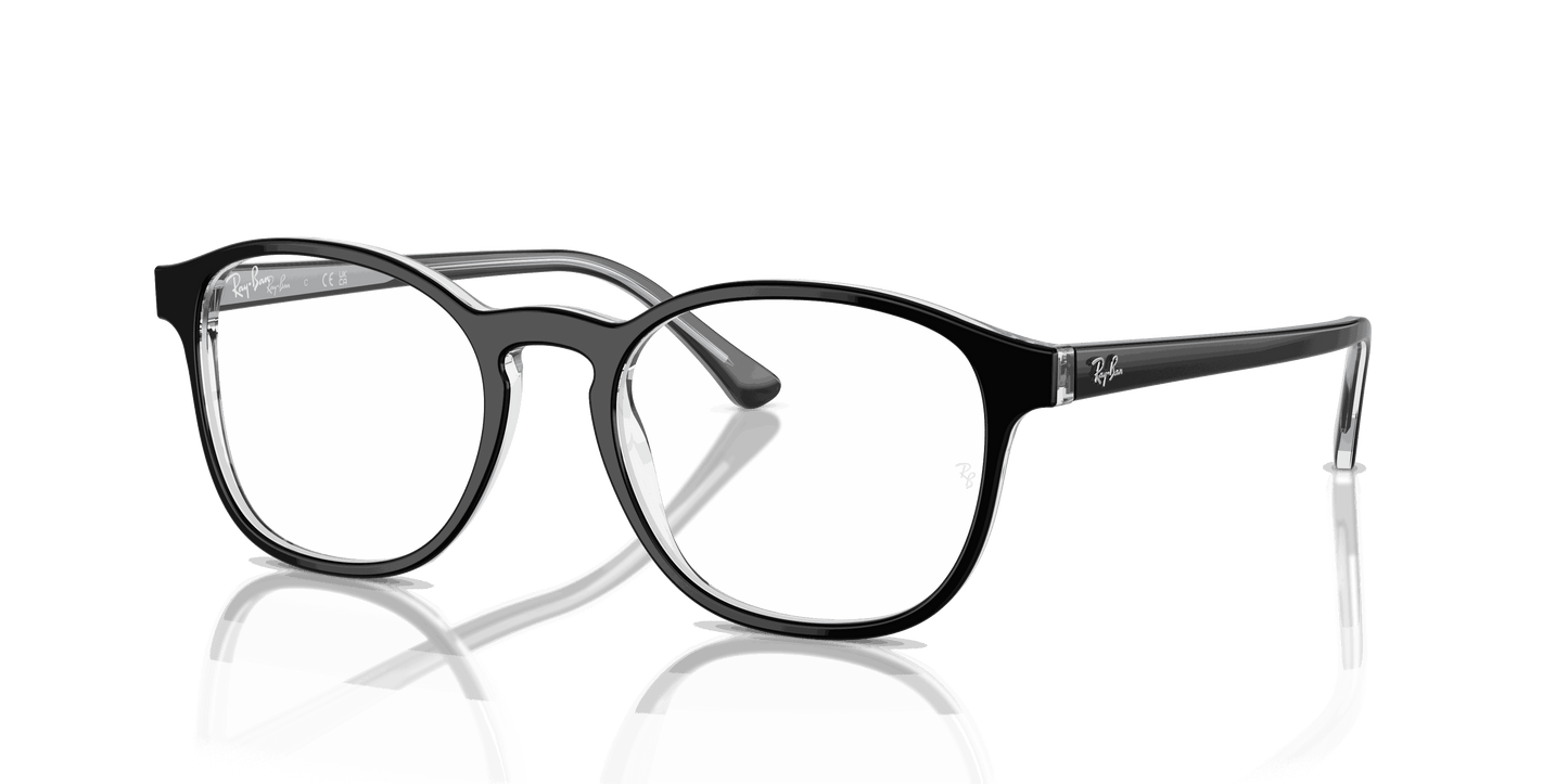 [Clear Lenses, Polished Black On Transparent Frame]