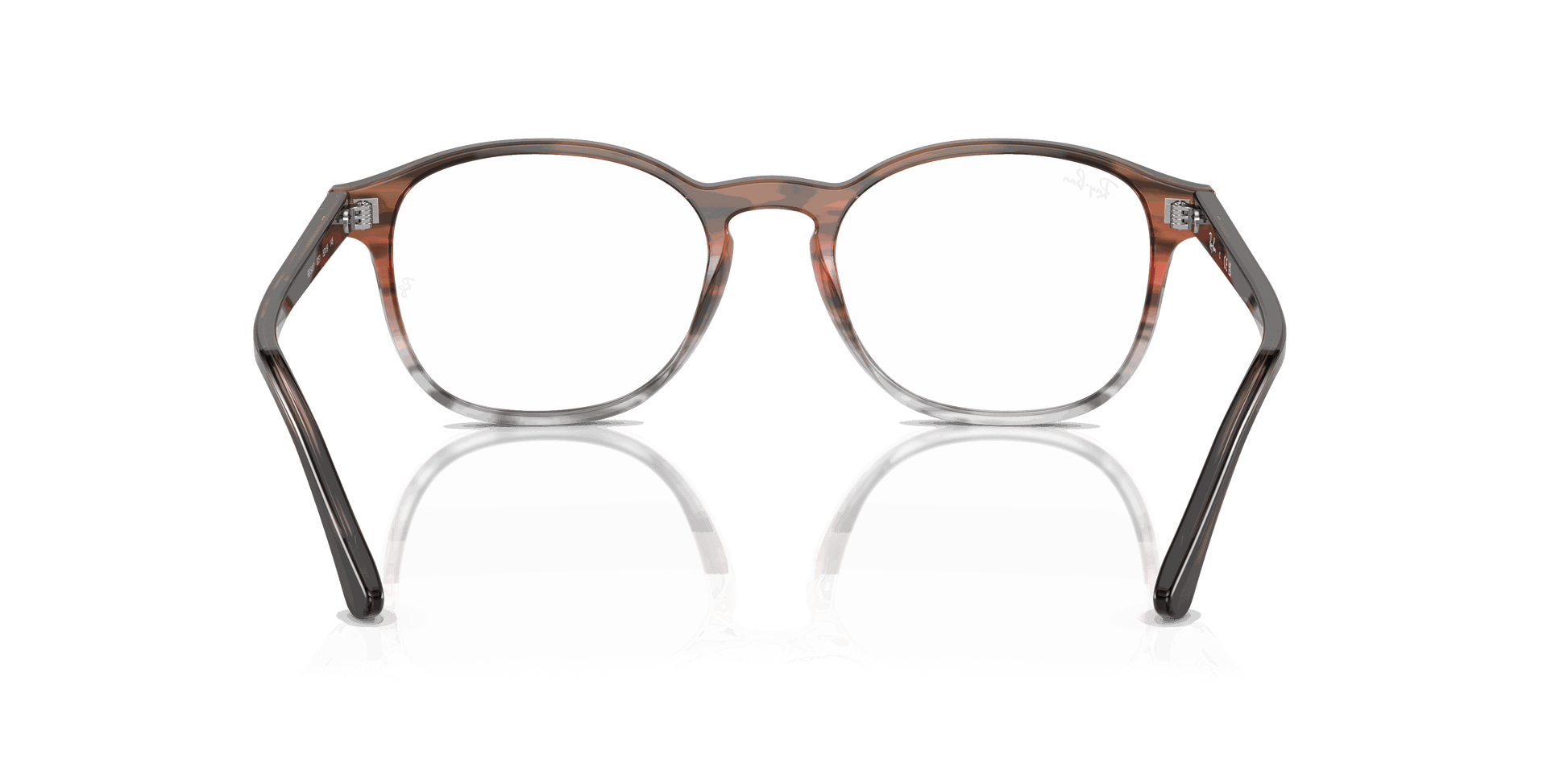 [Clear Lenses, Polished Striped Brown & Red Frame]