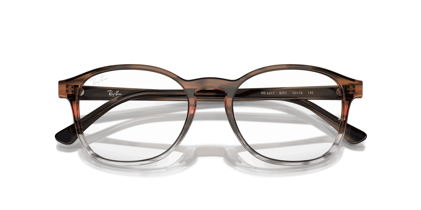 [Clear Lenses, Polished Striped Brown & Red Frame]