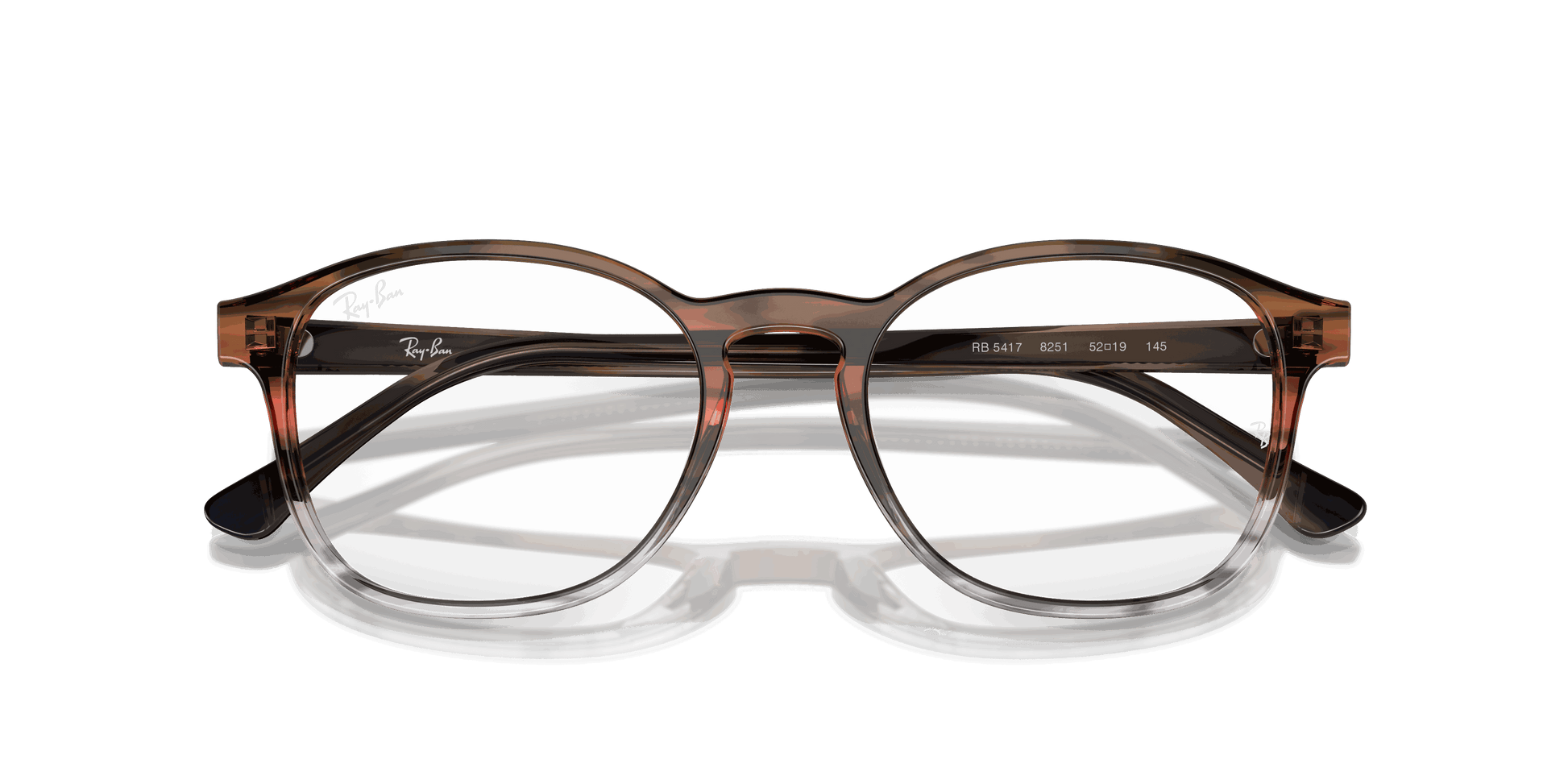 [Clear Lenses, Polished Striped Brown & Red Frame]