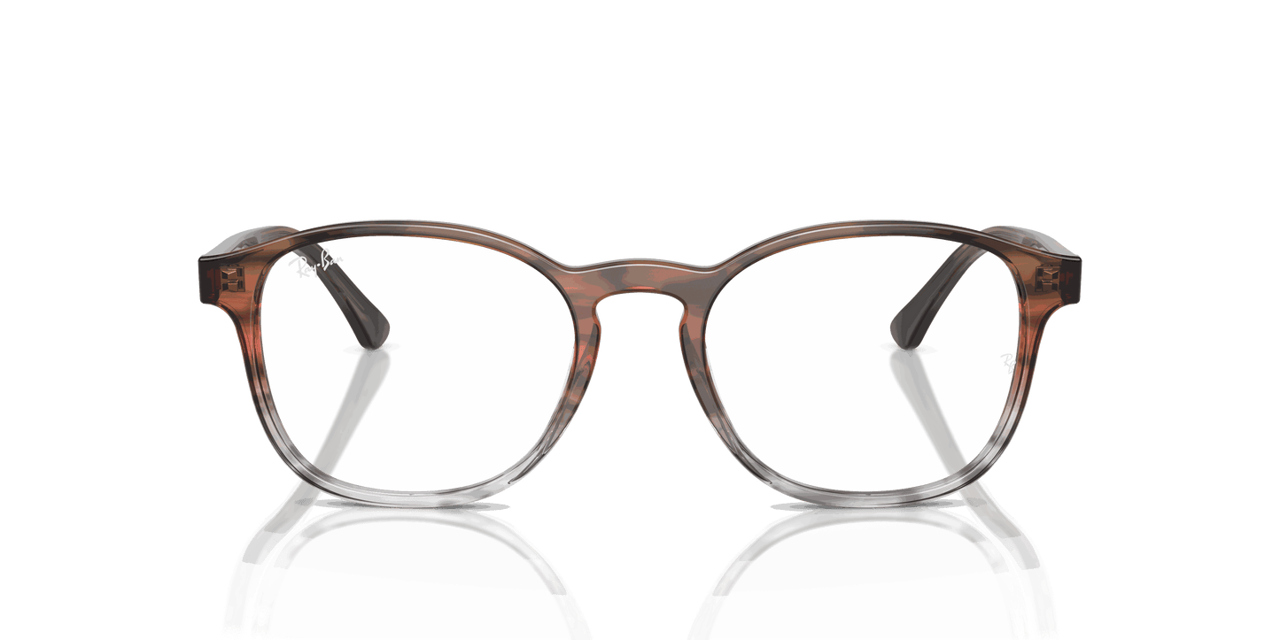 [Clear Lenses, Polished Striped Brown & Red Frame]
