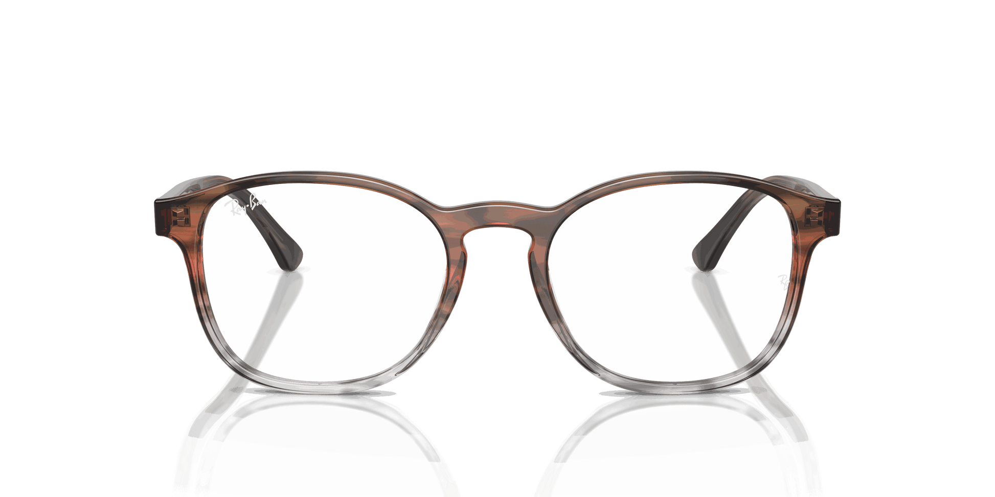[Clear Lenses, Polished Striped Brown & Red Frame]
