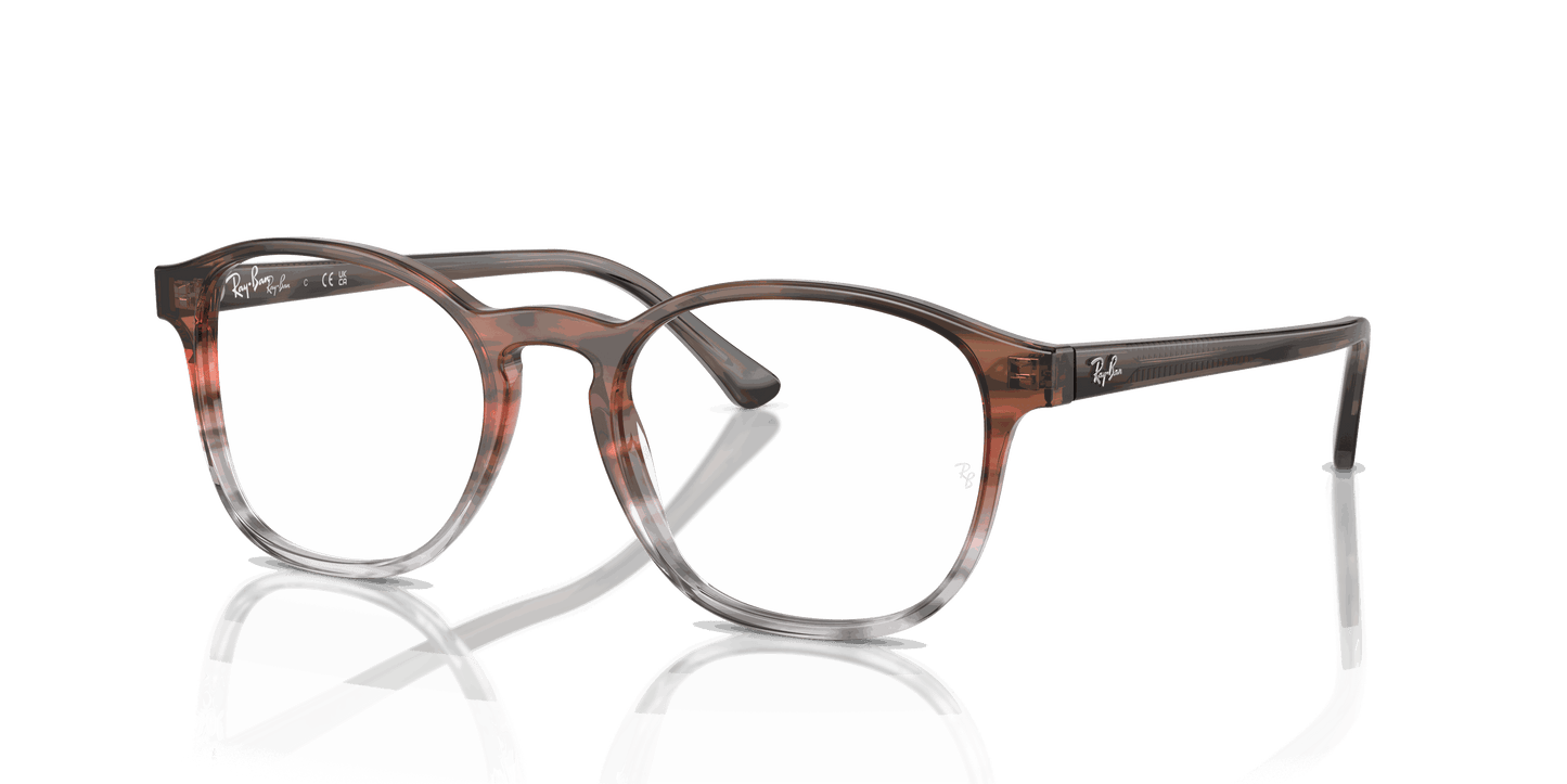[Clear Lenses, Polished Striped Brown & Red Frame]