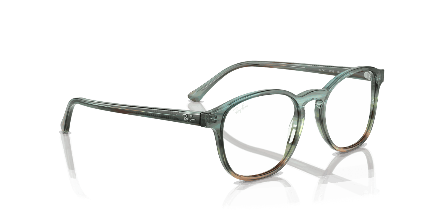 [Clear Lenses, Polished Striped Blue & Green Frame]