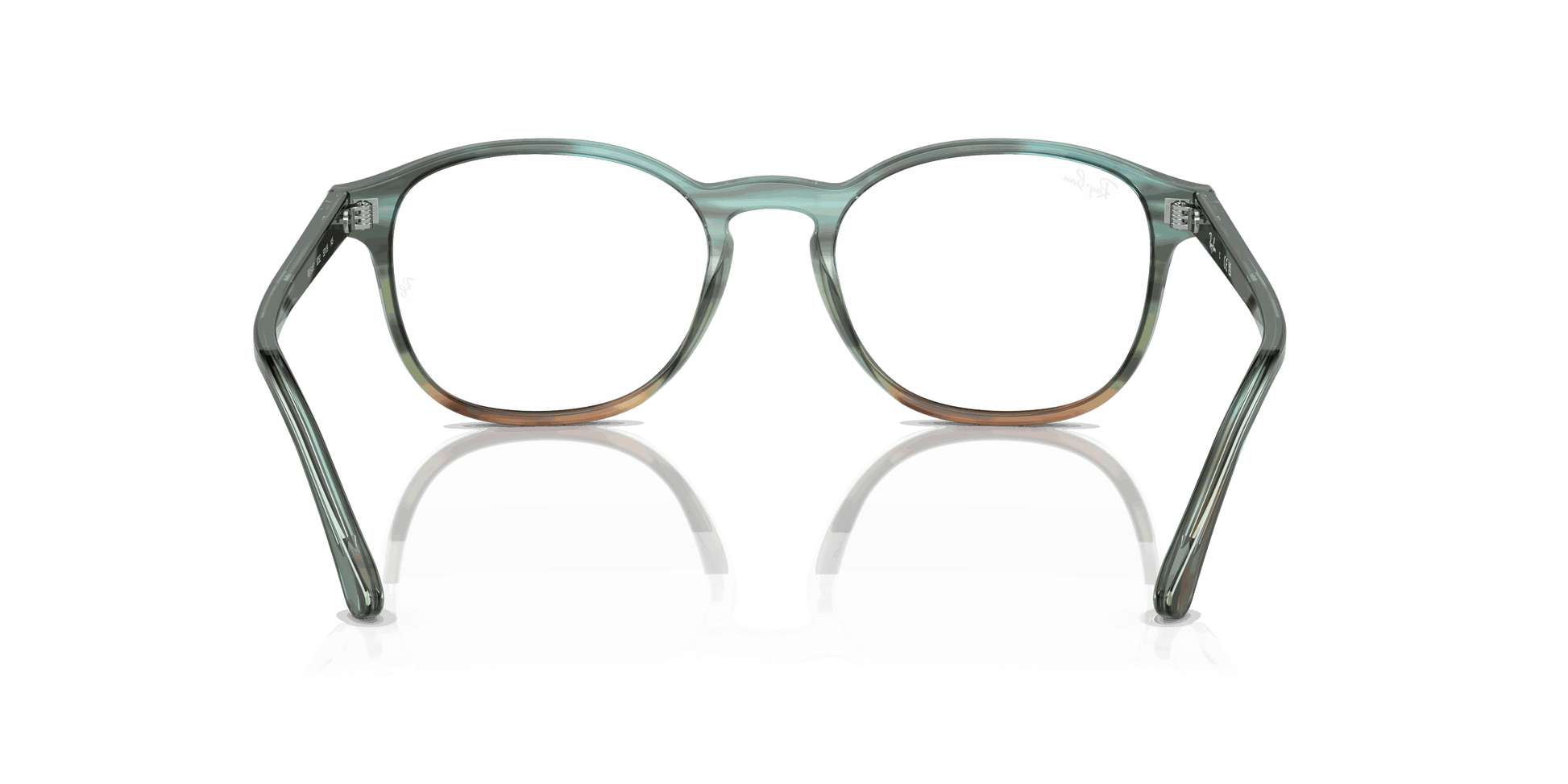 [Clear Lenses, Polished Striped Blue & Green Frame]