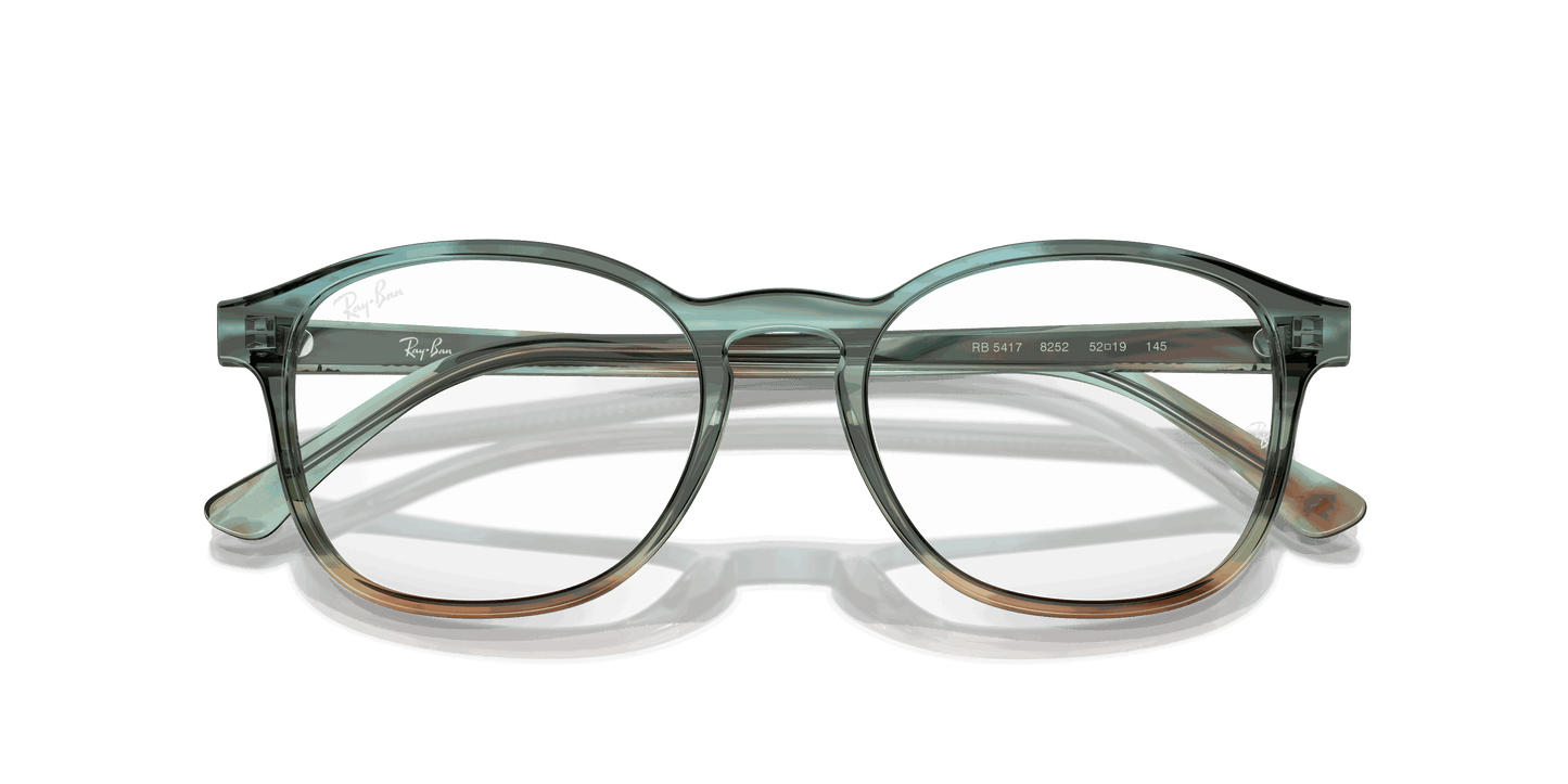 [Clear Lenses, Polished Striped Blue & Green Frame]
