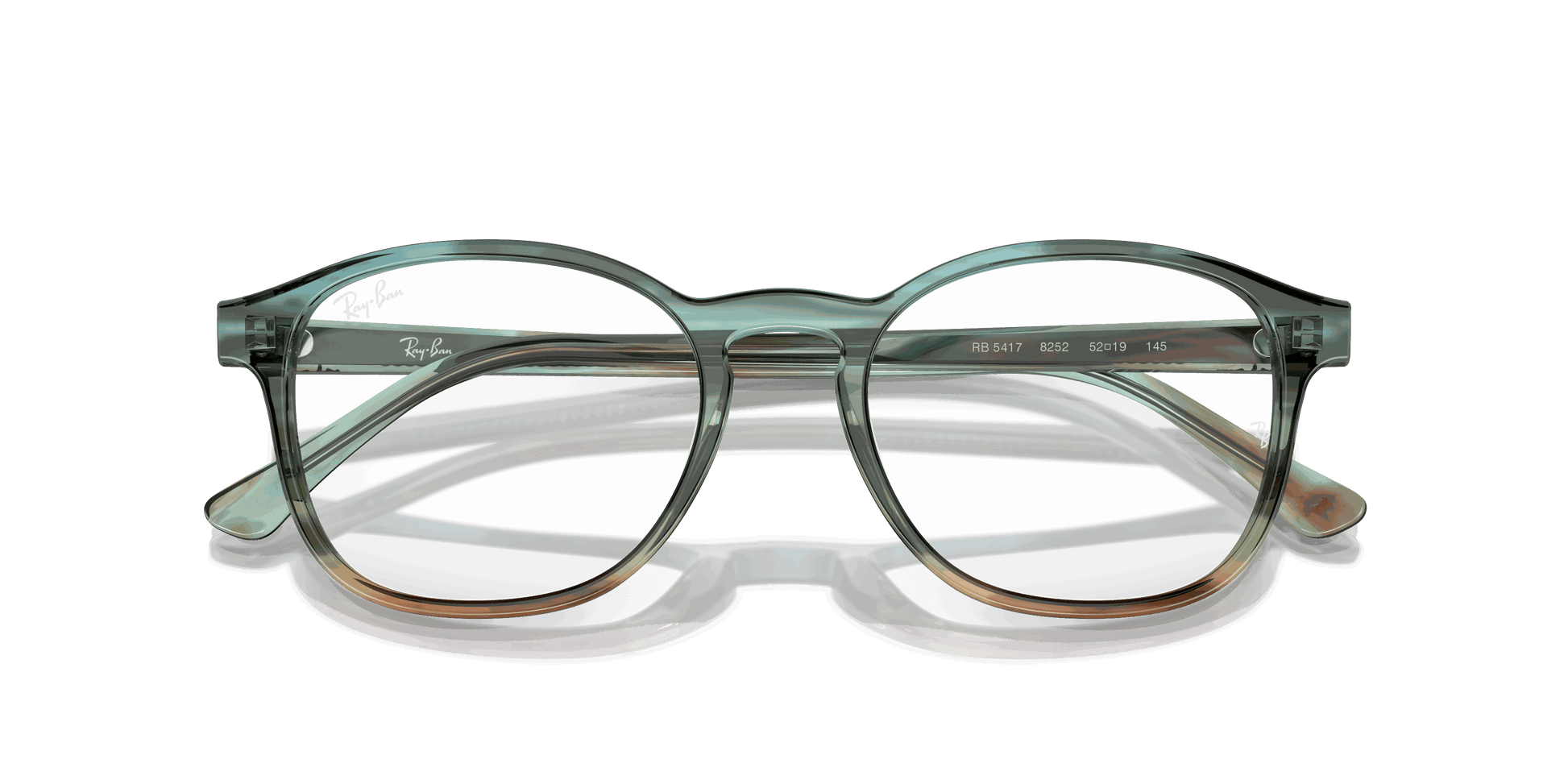 [Clear Lenses, Polished Striped Blue & Green Frame]