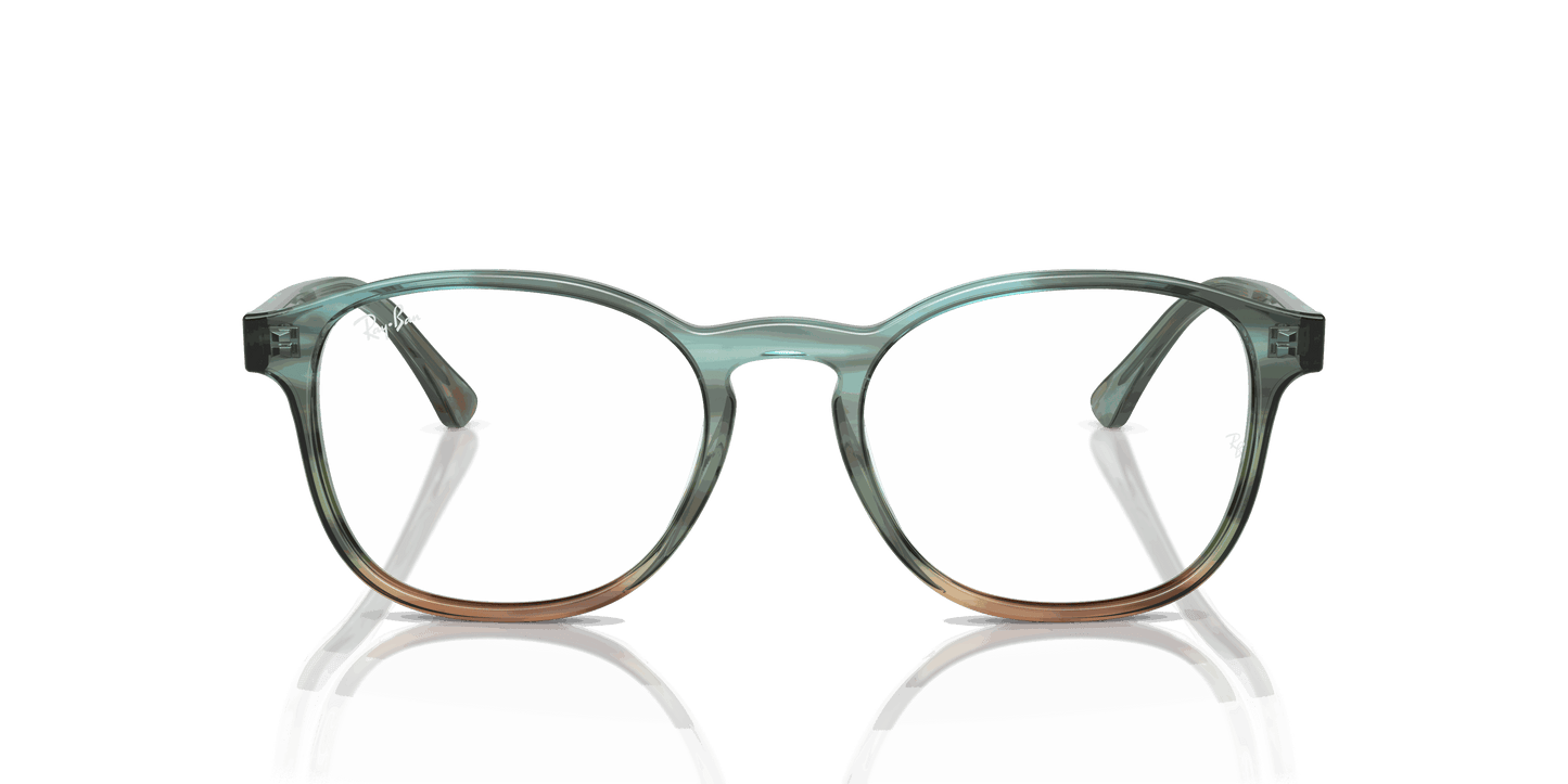 [Clear Lenses, Polished Striped Blue & Green Frame]