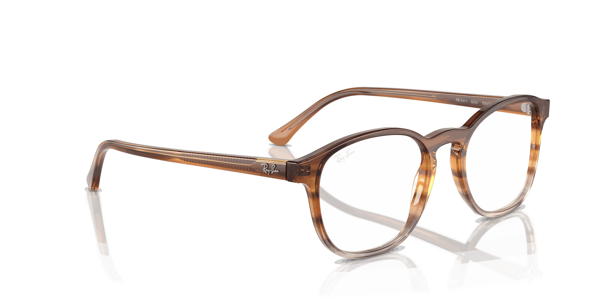 [Clear Lenses, Polished Striped Brown & Yellow Frame]