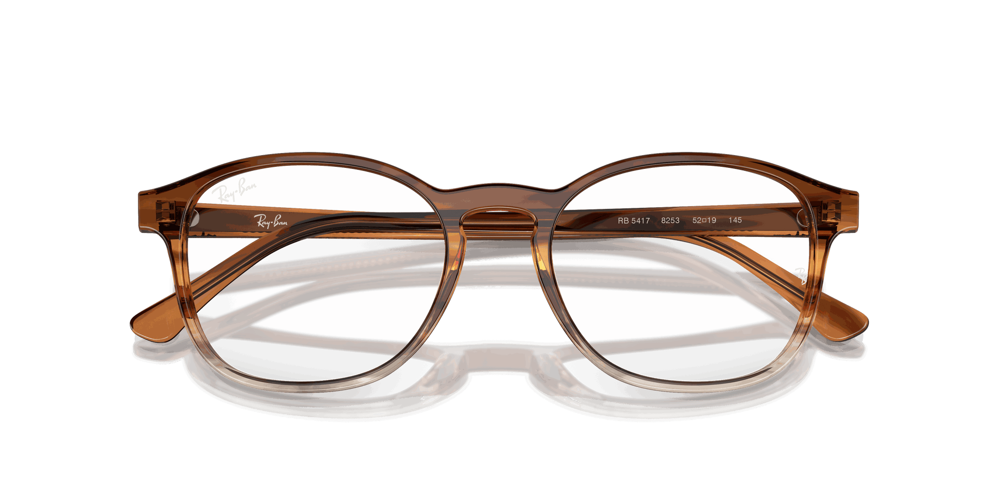 [Clear Lenses, Polished Striped Brown & Yellow Frame]