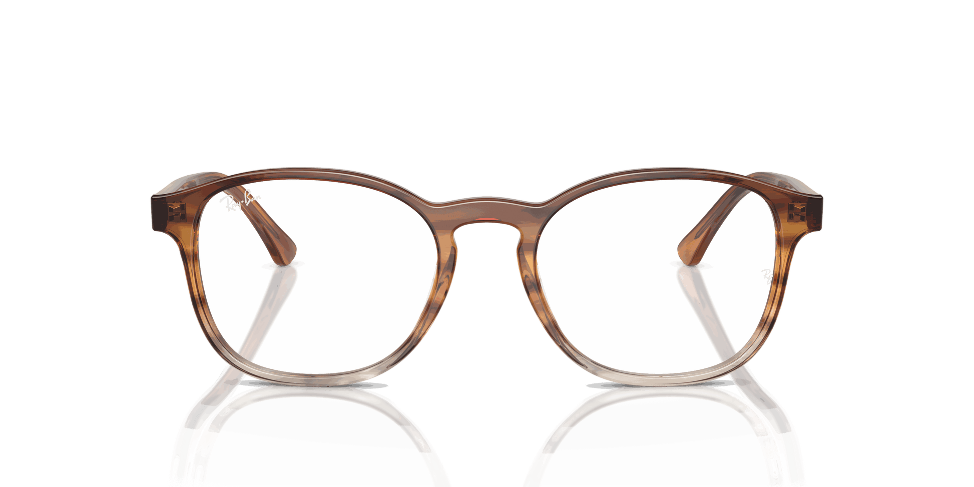 [Clear Lenses, Polished Striped Brown & Yellow Frame]