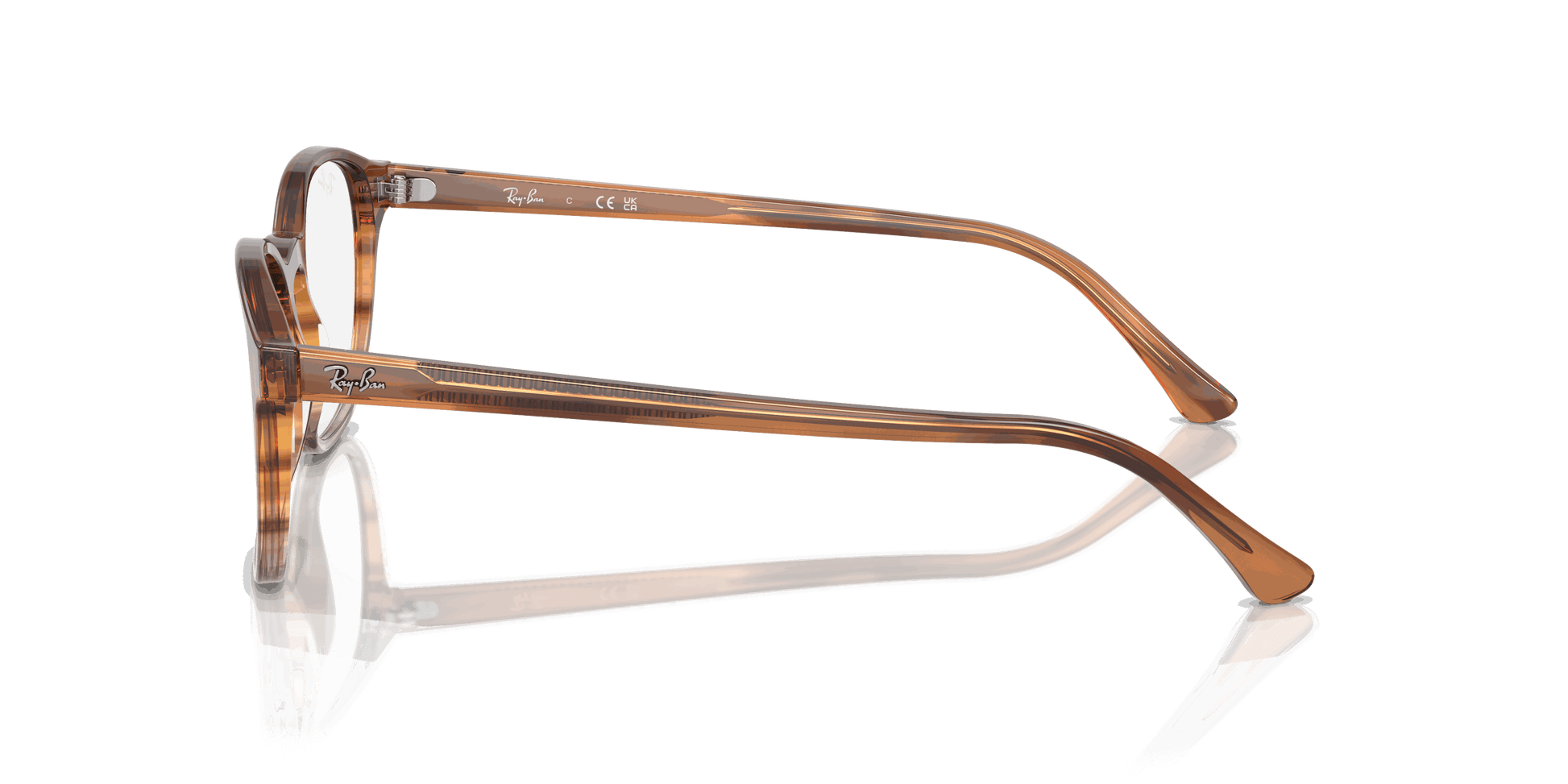 [Clear Lenses, Polished Striped Brown & Yellow Frame]