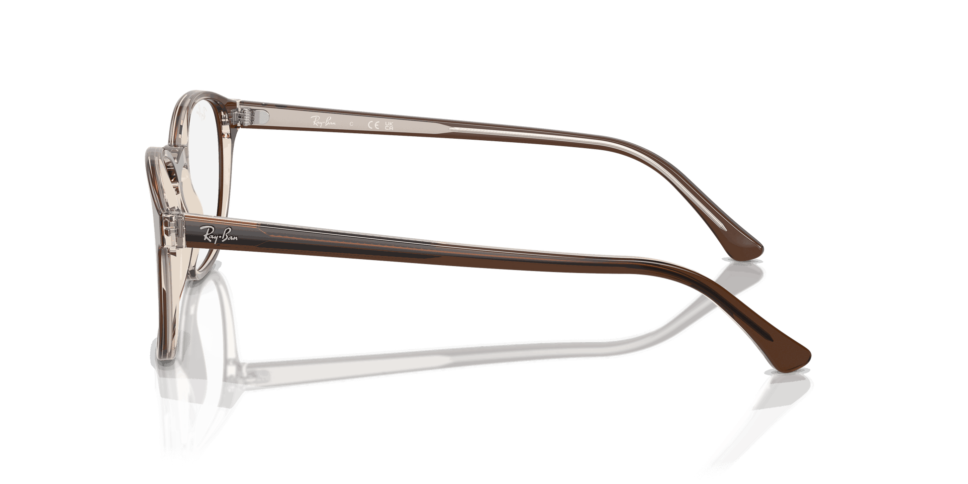 [Clear Lenses, Polished Brown On Transparent Light Brown Frame]