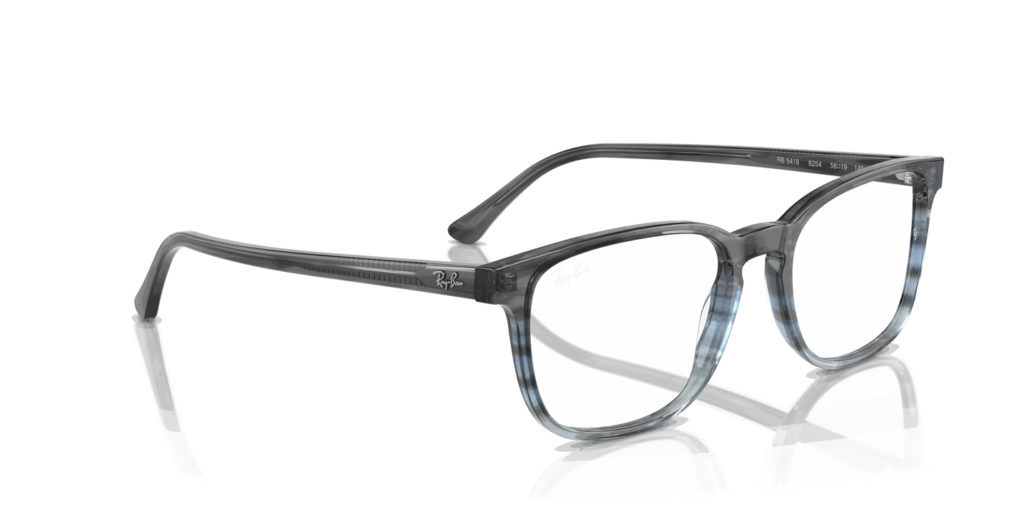 [Clear Lenses, Polished Striped Grey & Blue Frame]