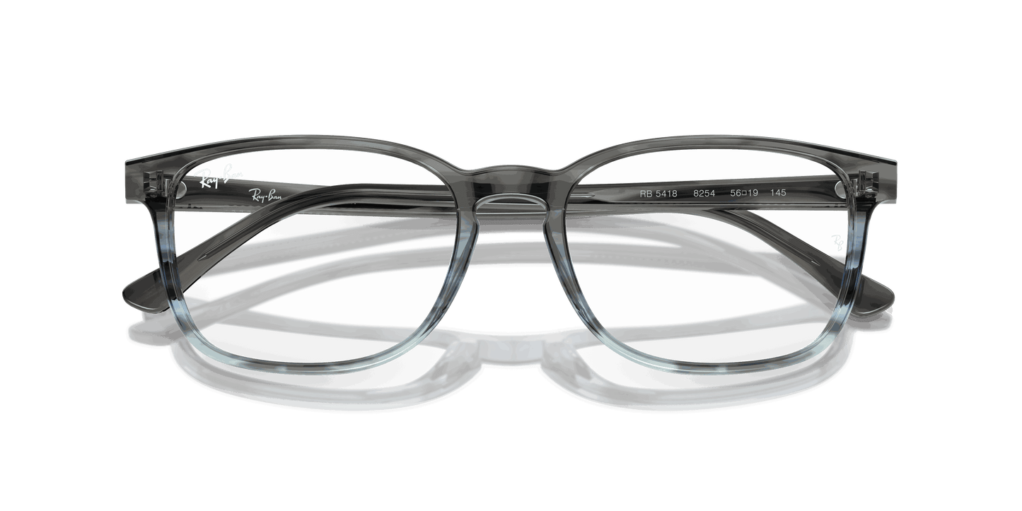 [Clear Lenses, Polished Striped Grey & Blue Frame]