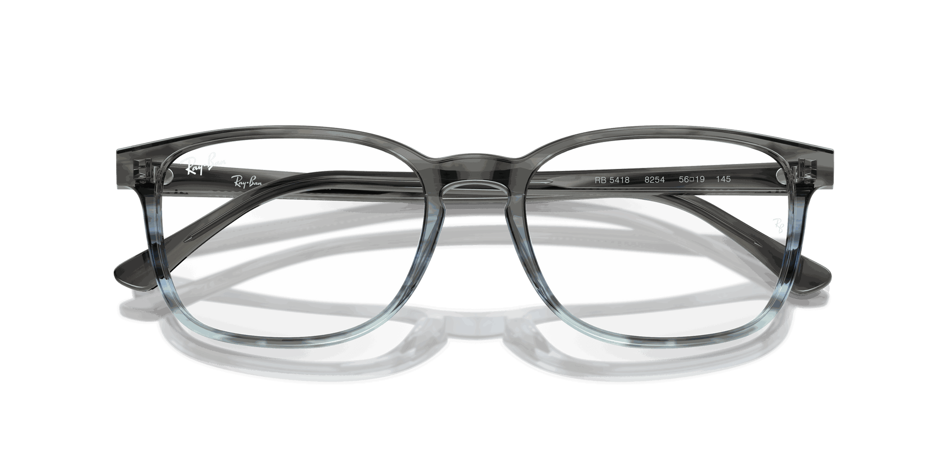 [Clear Lenses, Polished Striped Grey & Blue Frame]