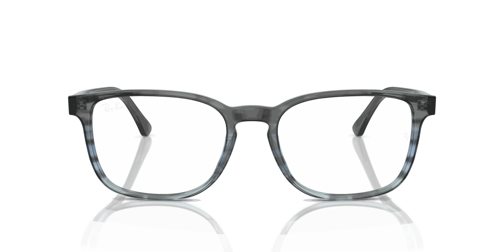 [Clear Lenses, Polished Striped Grey & Blue Frame]
