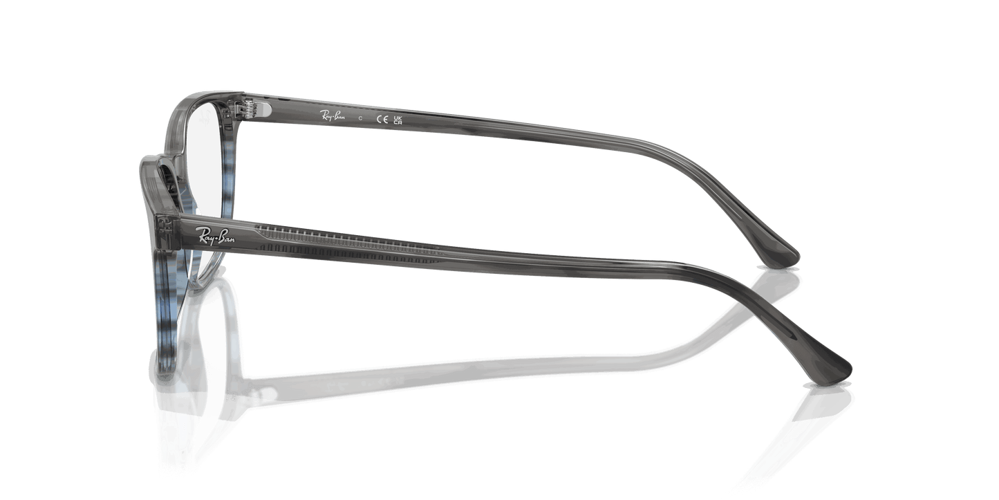 [Clear Lenses, Polished Striped Grey & Blue Frame]