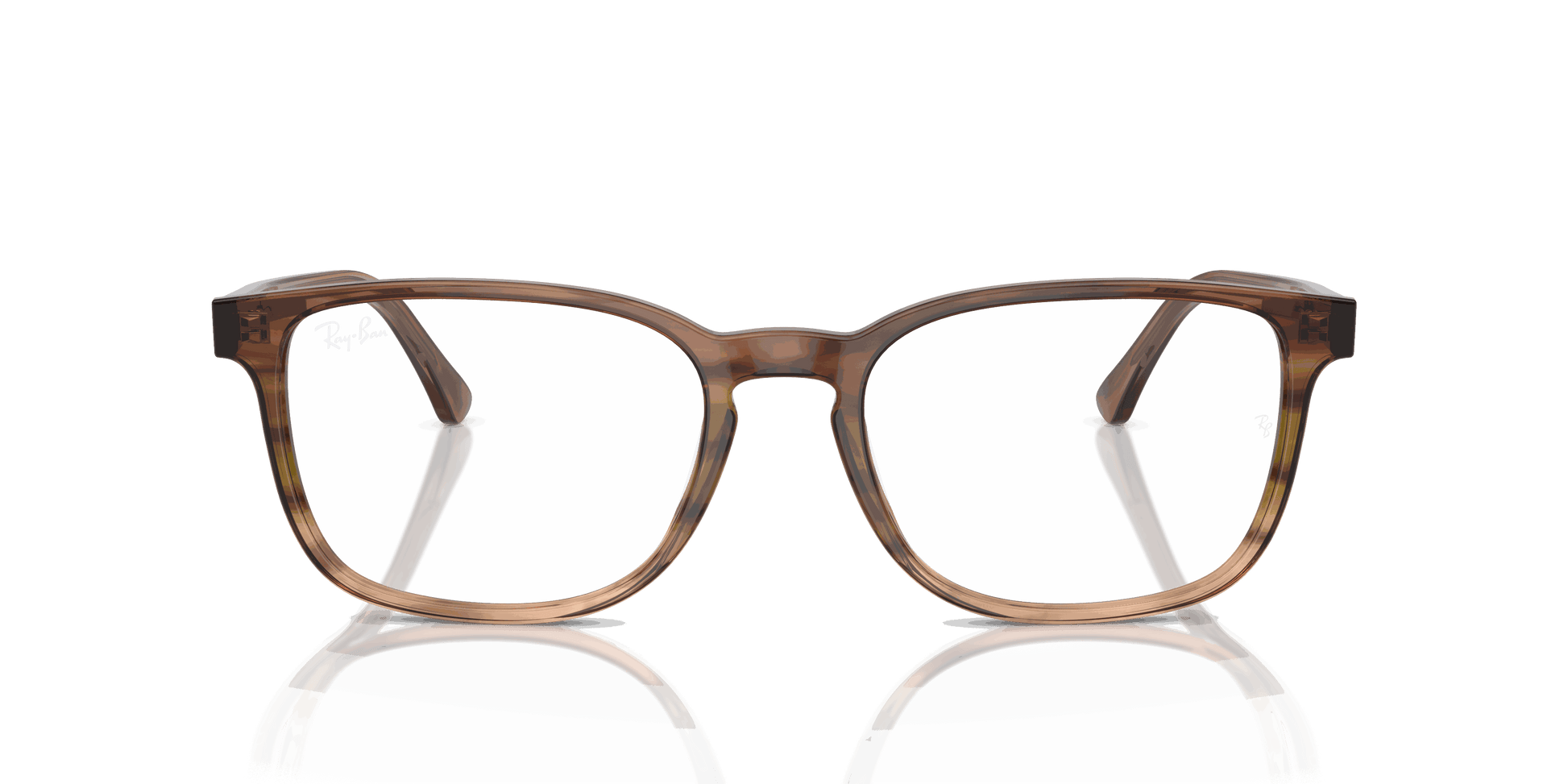 [Clear Lenses, Polished Striped Brown & Green Frame]