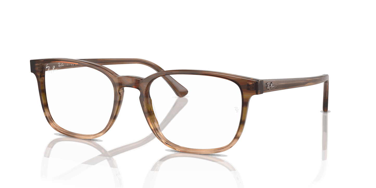 [Clear Lenses, Polished Striped Brown & Green Frame]