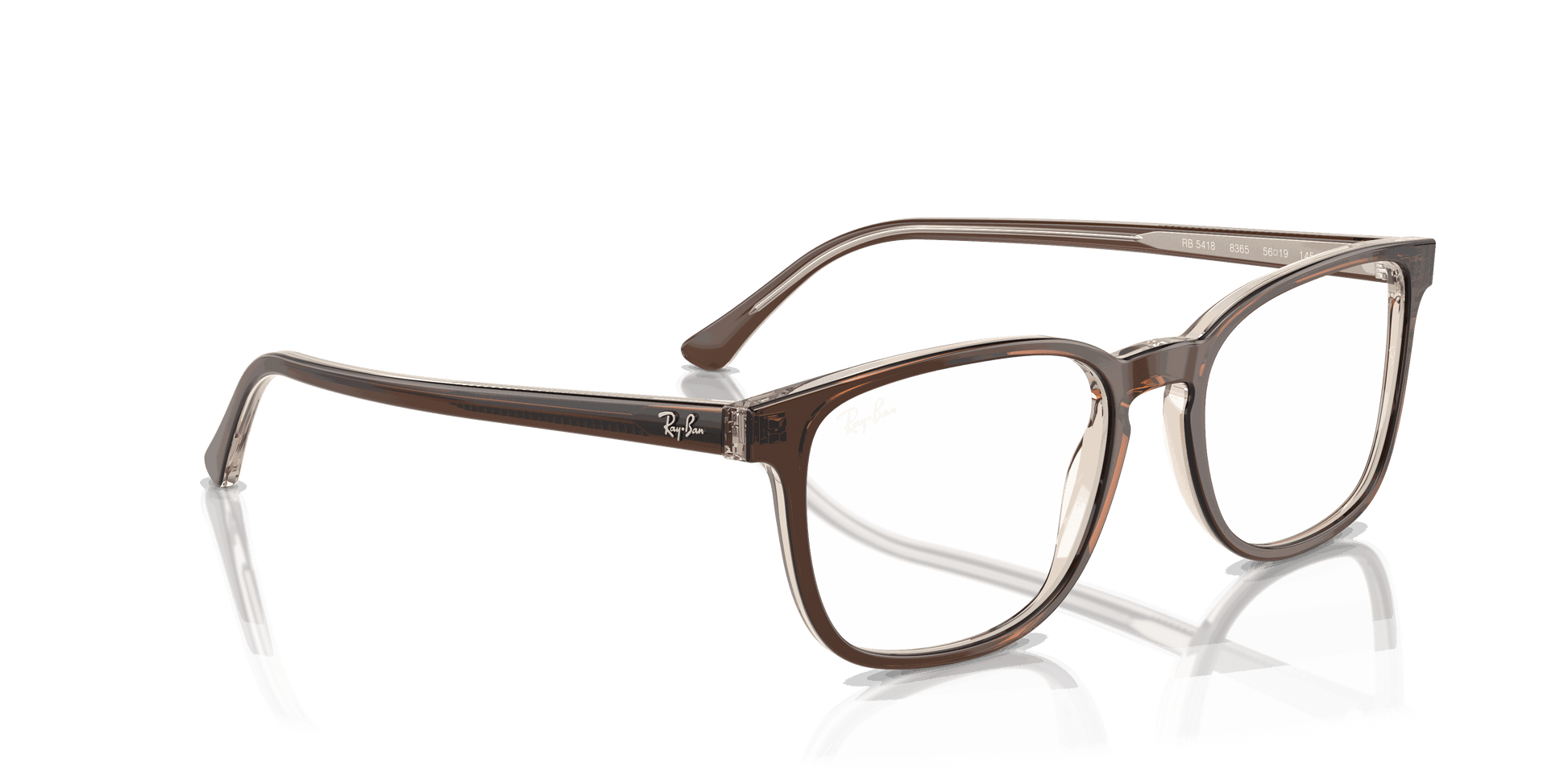 [Clear Lenses, Polished Brown On Transparent Light Brown Frame]