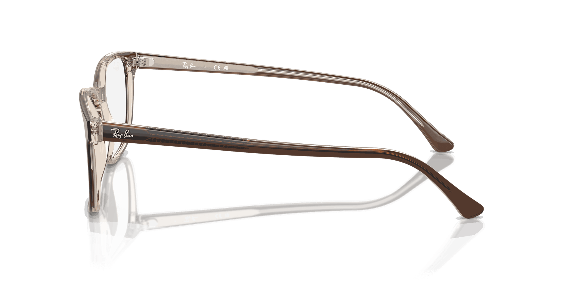 [Clear Lenses, Polished Brown On Transparent Light Brown Frame]