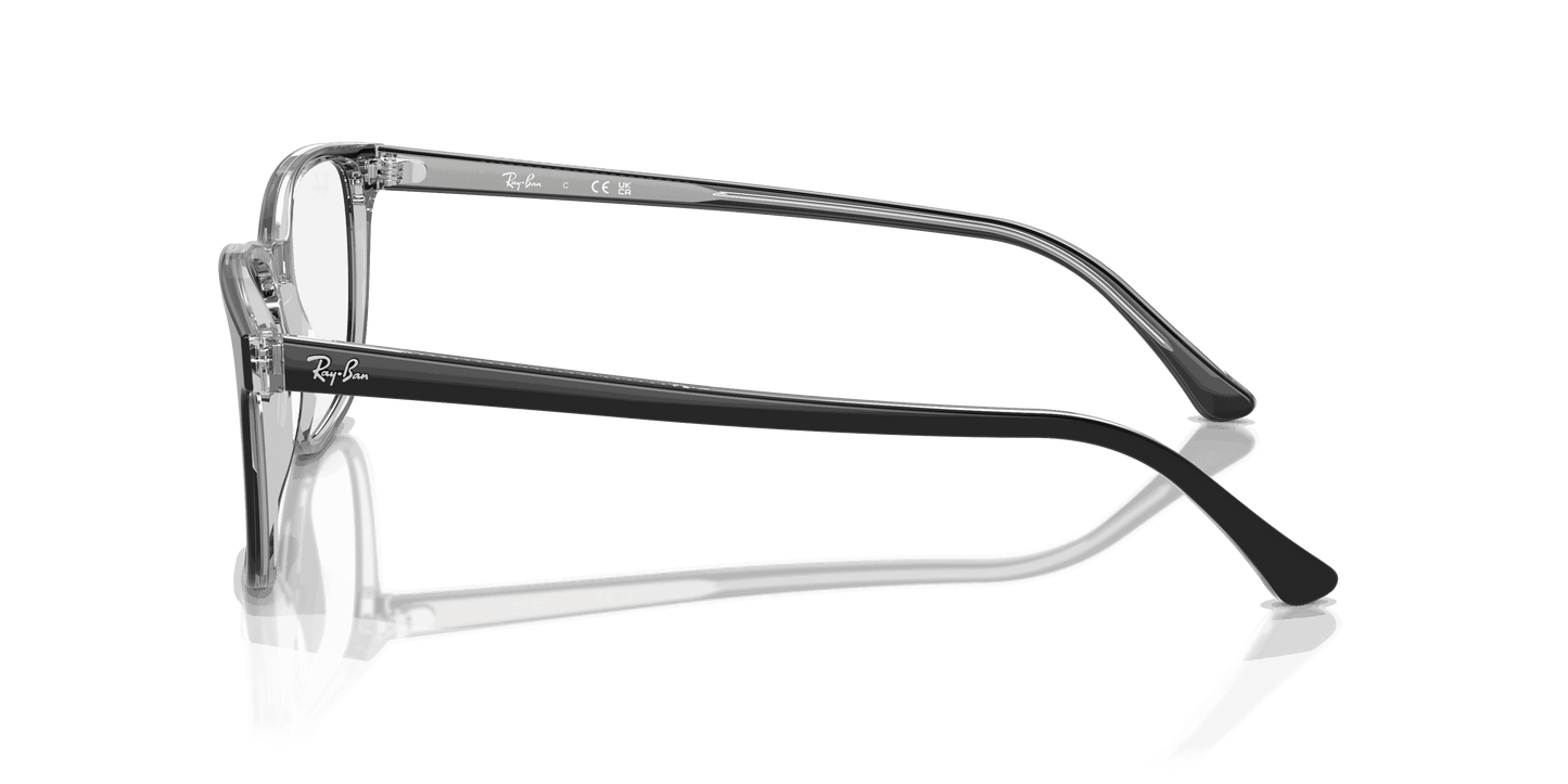 [Clear Lenses, Polished Dark Grey On Transparent Grey Frame]
