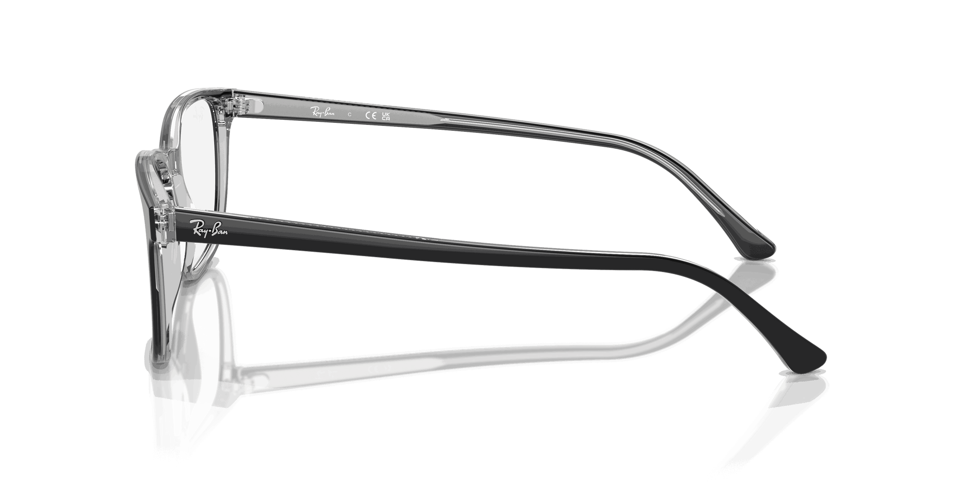 [Clear Lenses, Polished Dark Grey On Transparent Grey Frame]