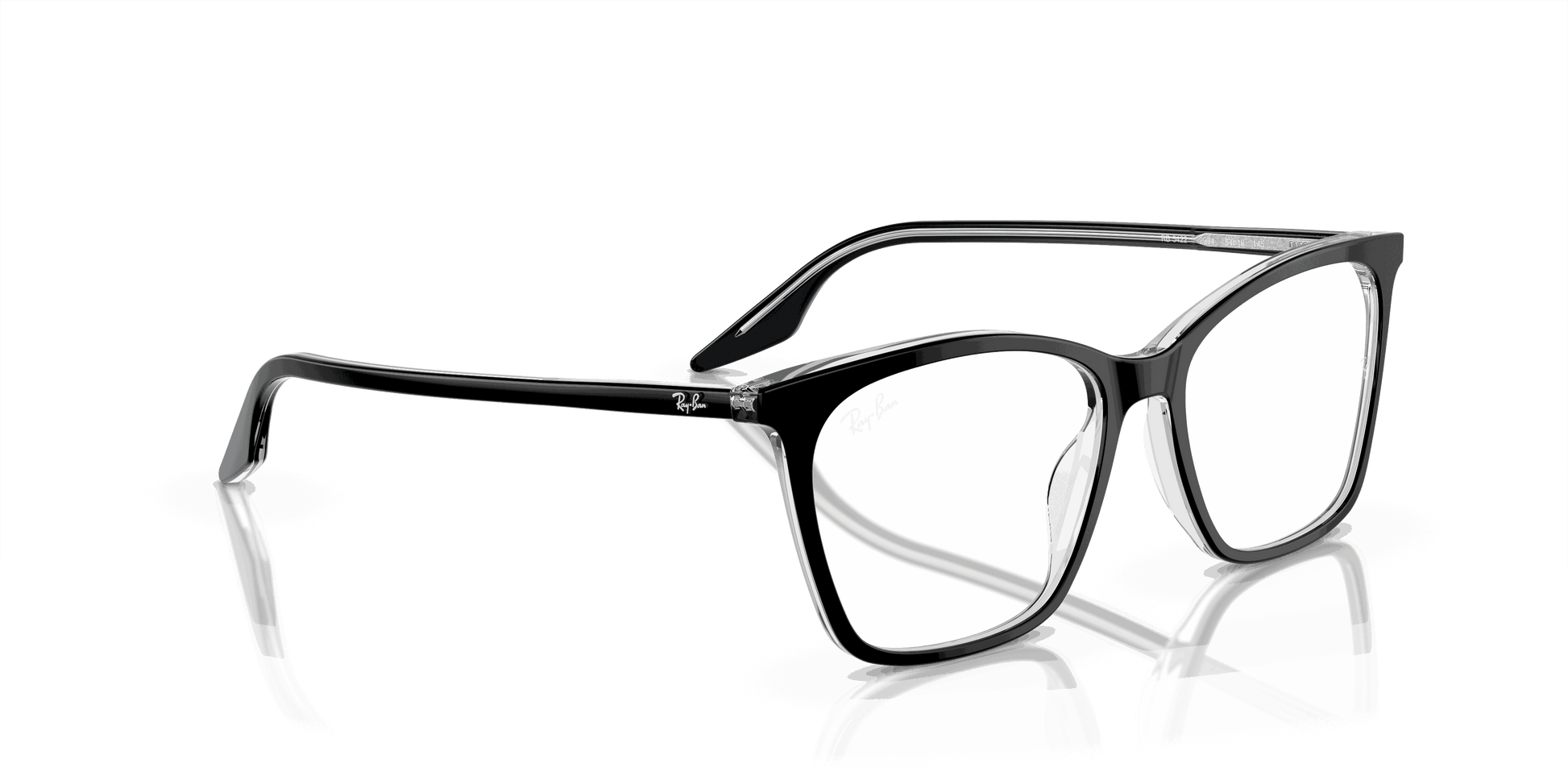 [Demo Lens Lenses, Polished Black On Transparent Frame]
