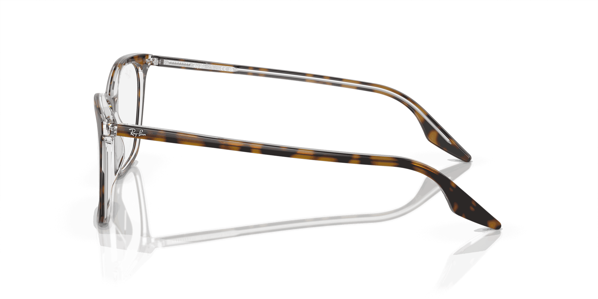 [Clear Lenses, Polished Havana On Transparent Frame]